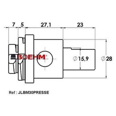 Locheisen-Adapter für Pressen (Ø2 bis 30mm) Spindelbohrung 16mm