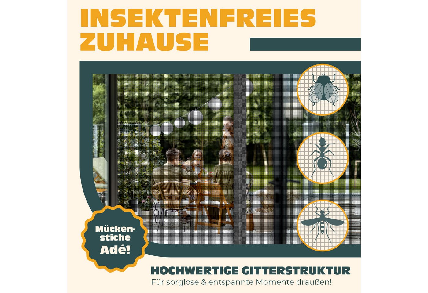 Kesser® Magnet-fliegengitter Für Türen, Ohne Bohren - Anthrazit, 80 X 200 Cm Bild 5