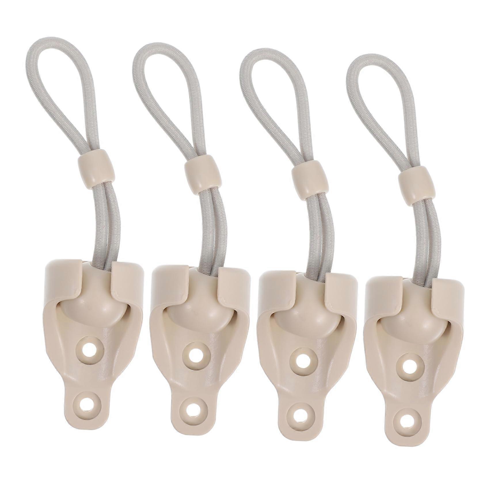 Set Mit 4 Elastischen Spannern Für Außenrollos, Winddichtes Zubehör, Beige Federausführung.