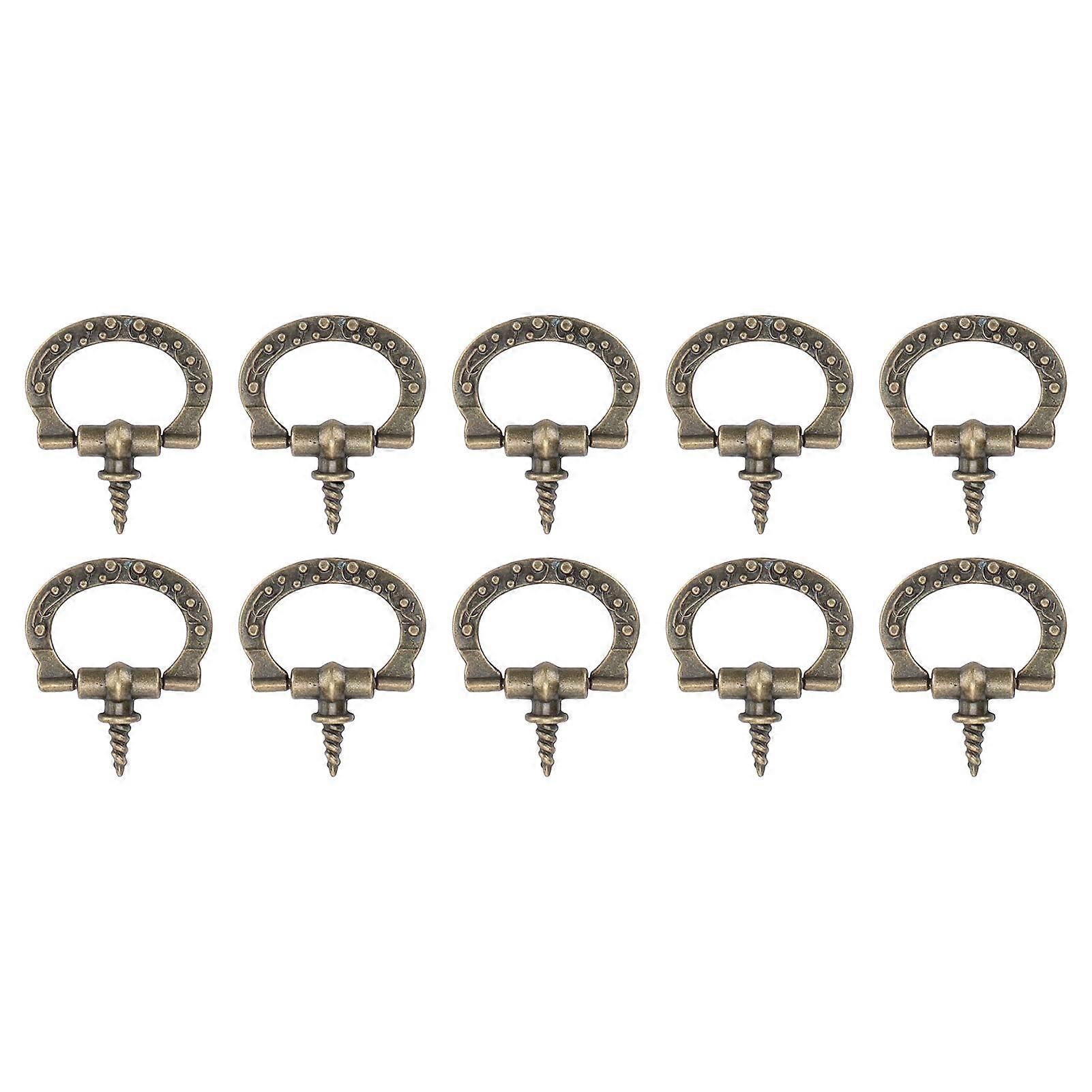 Retro-bilderaufhängeset Aus Bronze, 10-teilig, Mit Vintage-schubladengriffen Mit Einzellochbefestigung Für Schmuckkästchen