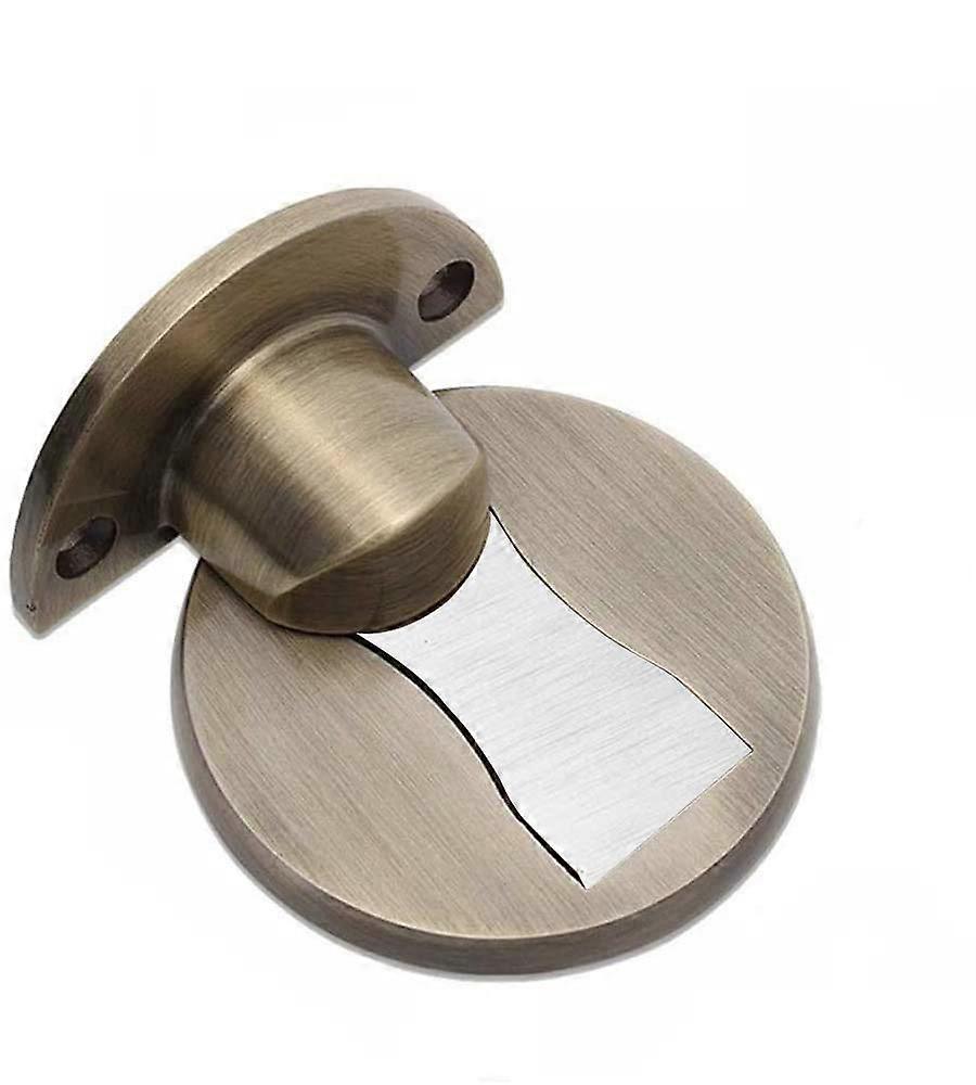 Unsichtbarer Magnetischer Türstopper Aus Edelstahl Zur Befestigung Am Boden Ohne Bohren, Farbe Bronze.
