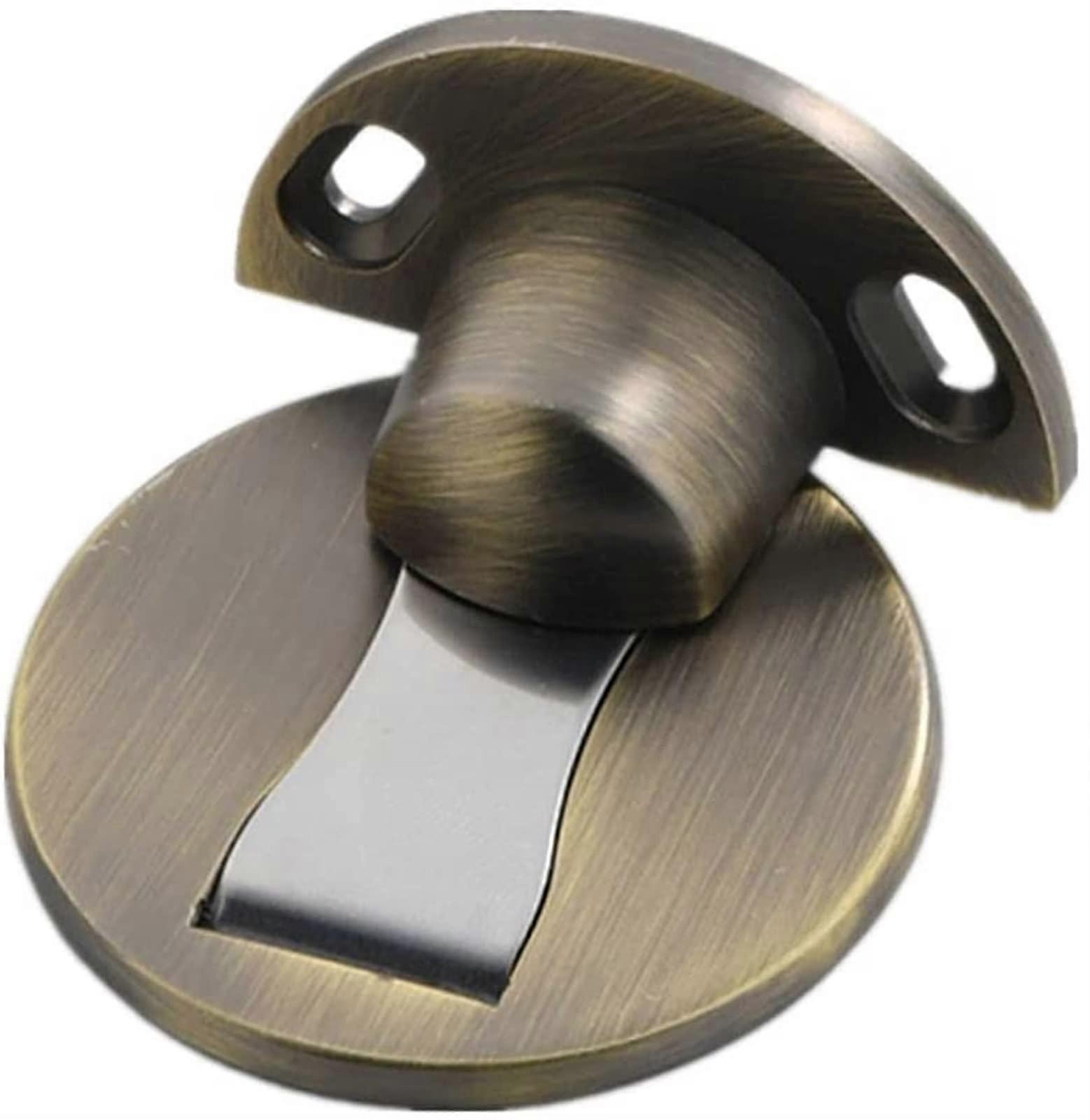 Robuster Magnetischer Türstopper Aus Zinklegierung Mit Magnetischem Verriegelungsmechanismus, Zur Montage Durch Bohren, Zum Schutz Der Wand, Gelbbronze
