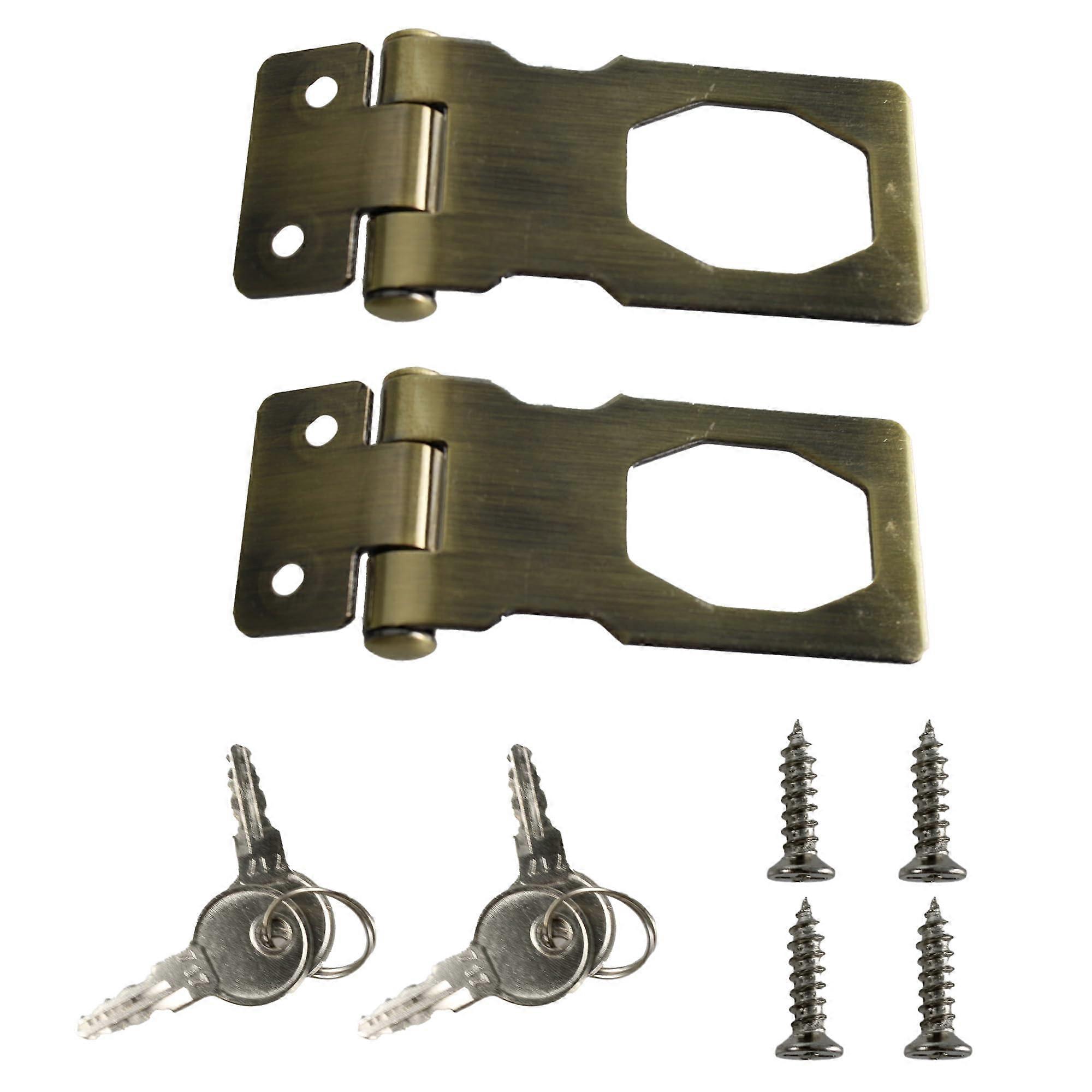 Set Aus 2 Türschlössern Aus Bronze, 6,35 Cm (2,5 Zoll) Mit Schlüssel, Rostbeständig Und Geeignet Für Kleine Türen.