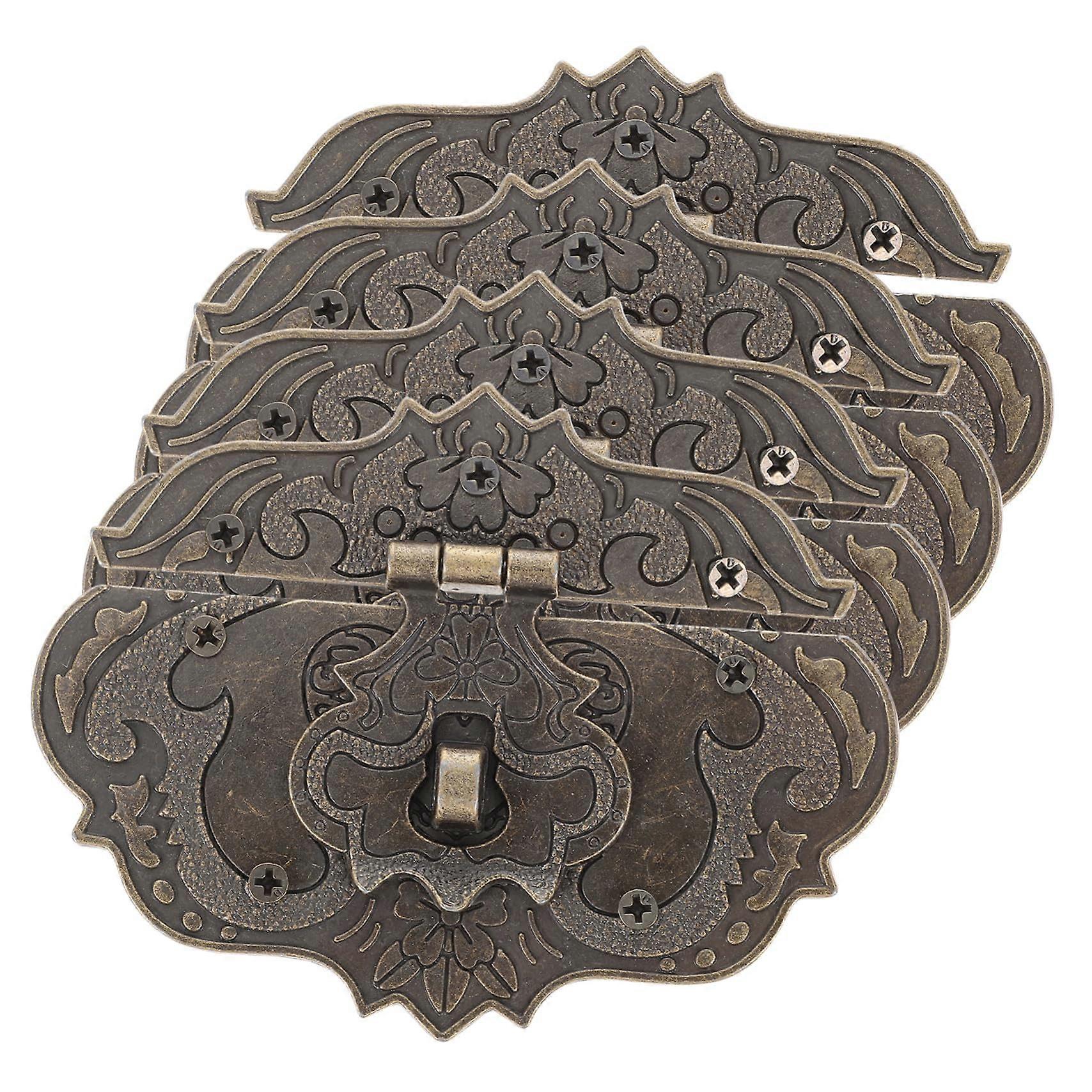Set Aus 4 Vintage-schließverschlüssen Aus Zinklegierung Für Schmuckkästchen, Schränke Und Werkzeugkästen, Inklusive Schrauben.