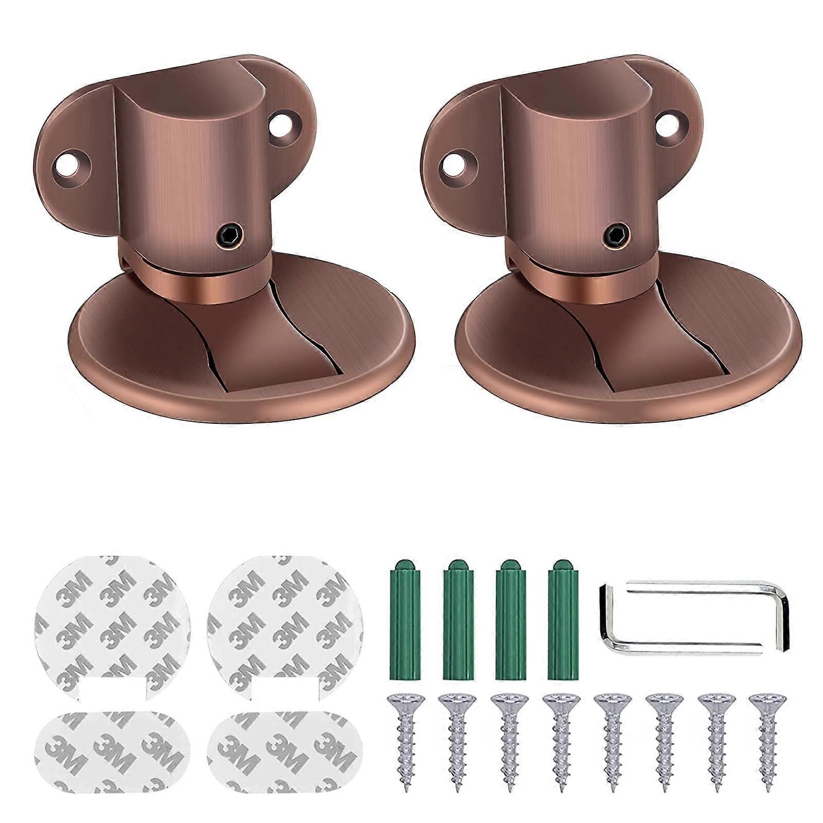 Set Mit 2 Magnetischen Türstoppern Aus Bronze, Unsichtbares Softcatch-design, Wand- Und Bodenschutz Für Zuhause Und Büro