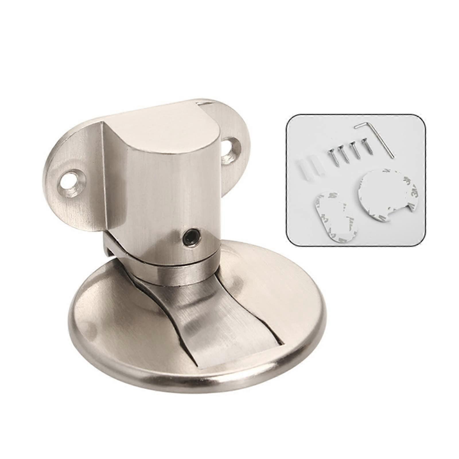 Verstellbarer Magnetischer Türstopper, Bodenbefestigung, Zinklegierung, Gebürstete Oberfläche, Fester Halt.