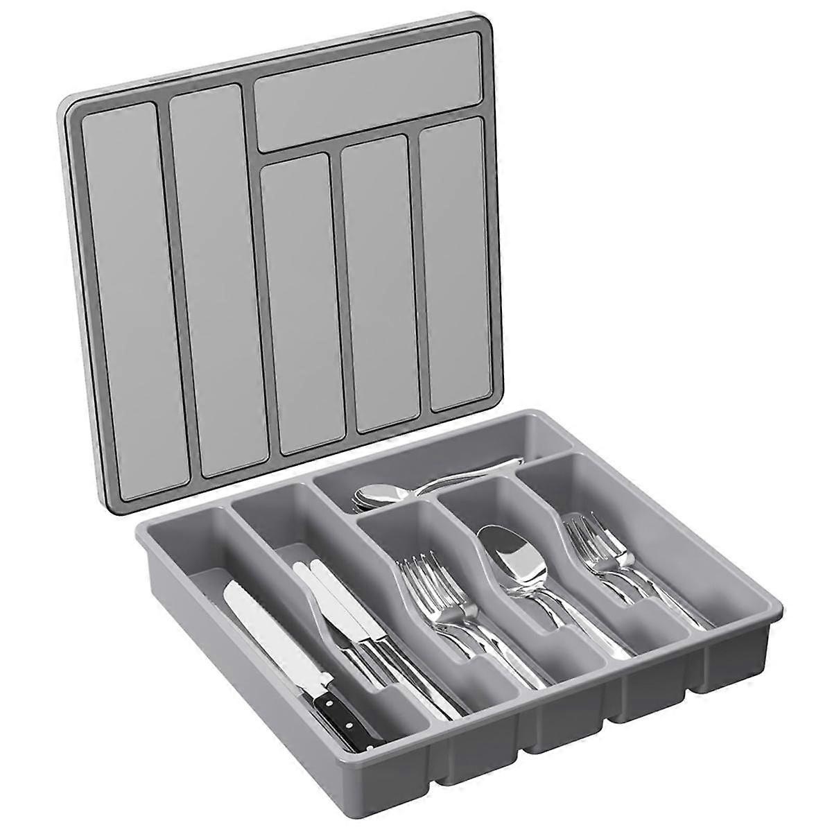 Besteckkasten Mit Deckel, Utensilienablage Für Schublade Und Arbeitsfläche