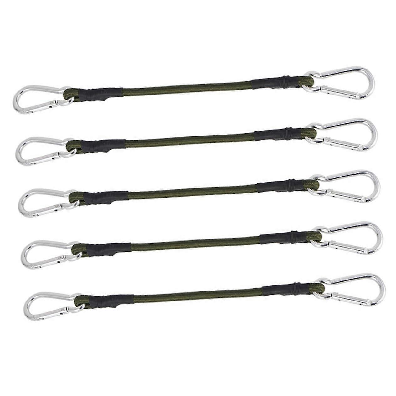 Set Aus 5 Robusten, Elastischen Bungee-seilen Mit Haken Zur Sicherung Von Fahrradgepäck Und Campingausrüstung.