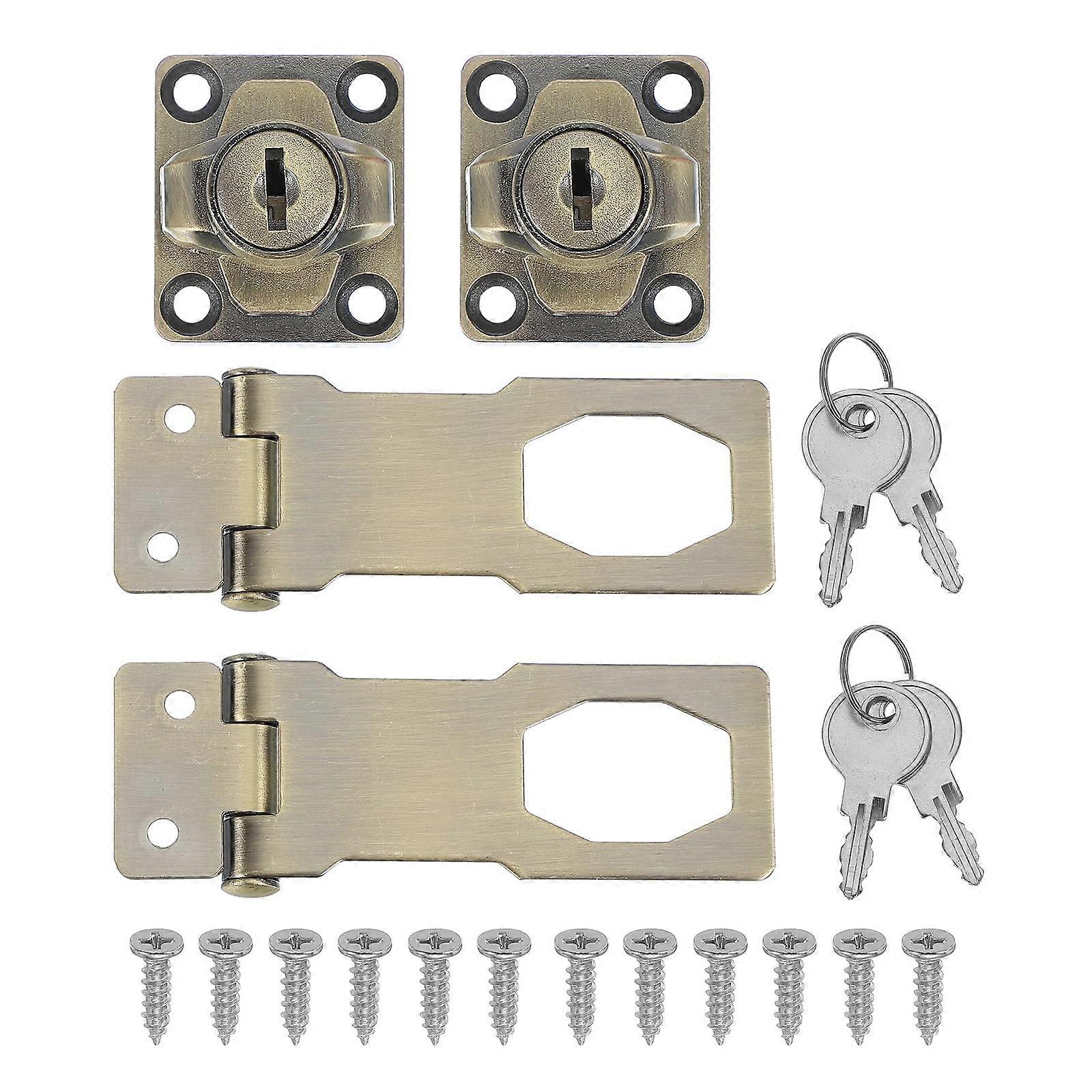 Set Mit 2 Schlüsselschlössern (7,6 Cm / 3 Zoll) Inklusive Schlüsseln Und Schrauben, Robuste Sicherheitsriegel Aus Zinklegierung Für Schranktüren, Grün
