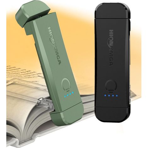 Wiederaufladbare Leselampe (2er-pack), Klemmleuchte Fürs Bett, 3 Farben, Augenschutz & Stufenlose Dimmfunktion, Kompakt Und Robust, Ideales Geschenk Für Bücherliebhaber, Grün + Schwarz