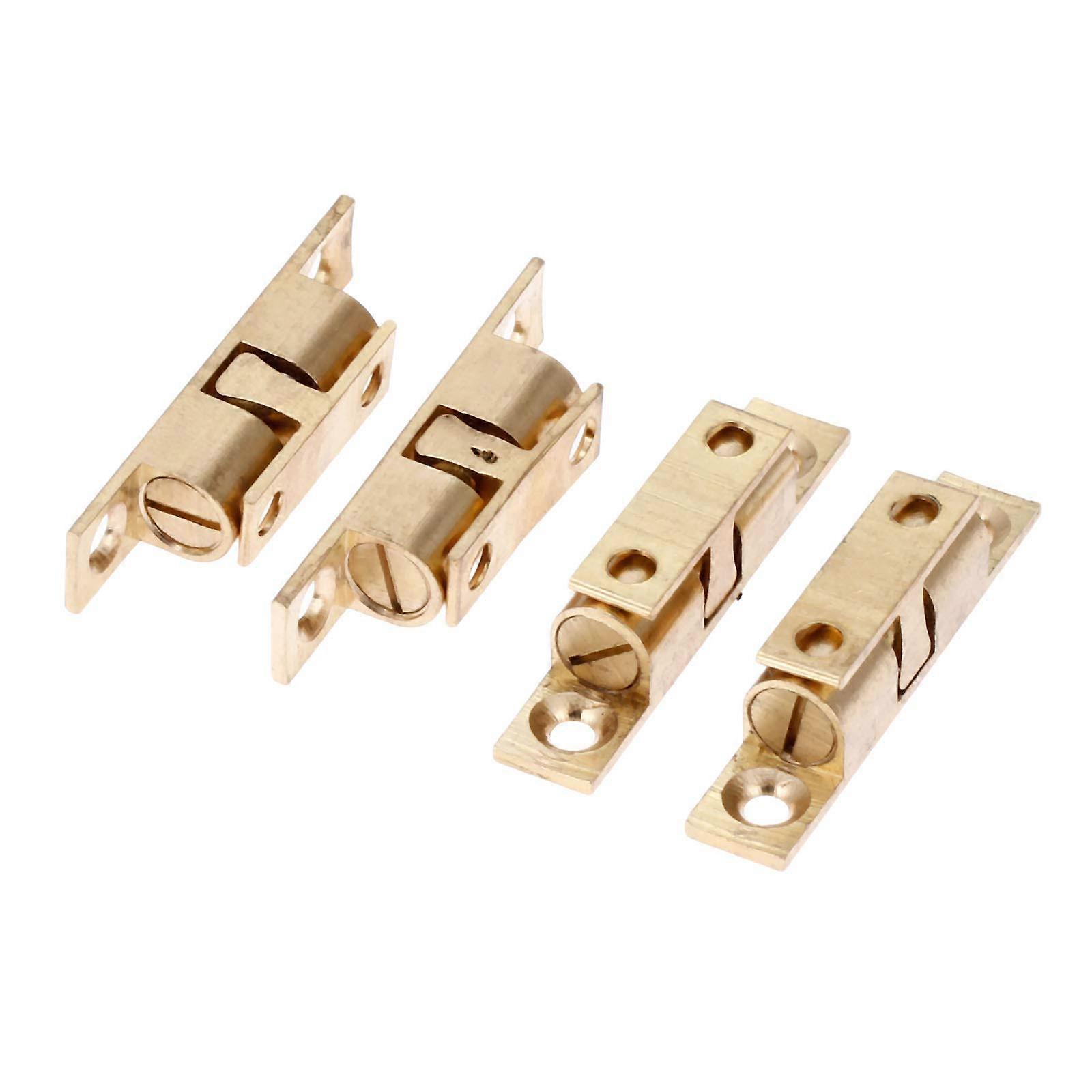 Set Aus 4 Doppelten Kugellager-schranktürriegeln Aus Reinem Kupfer, Robuste Beschläge Aus Bronzefarbenem Messing
