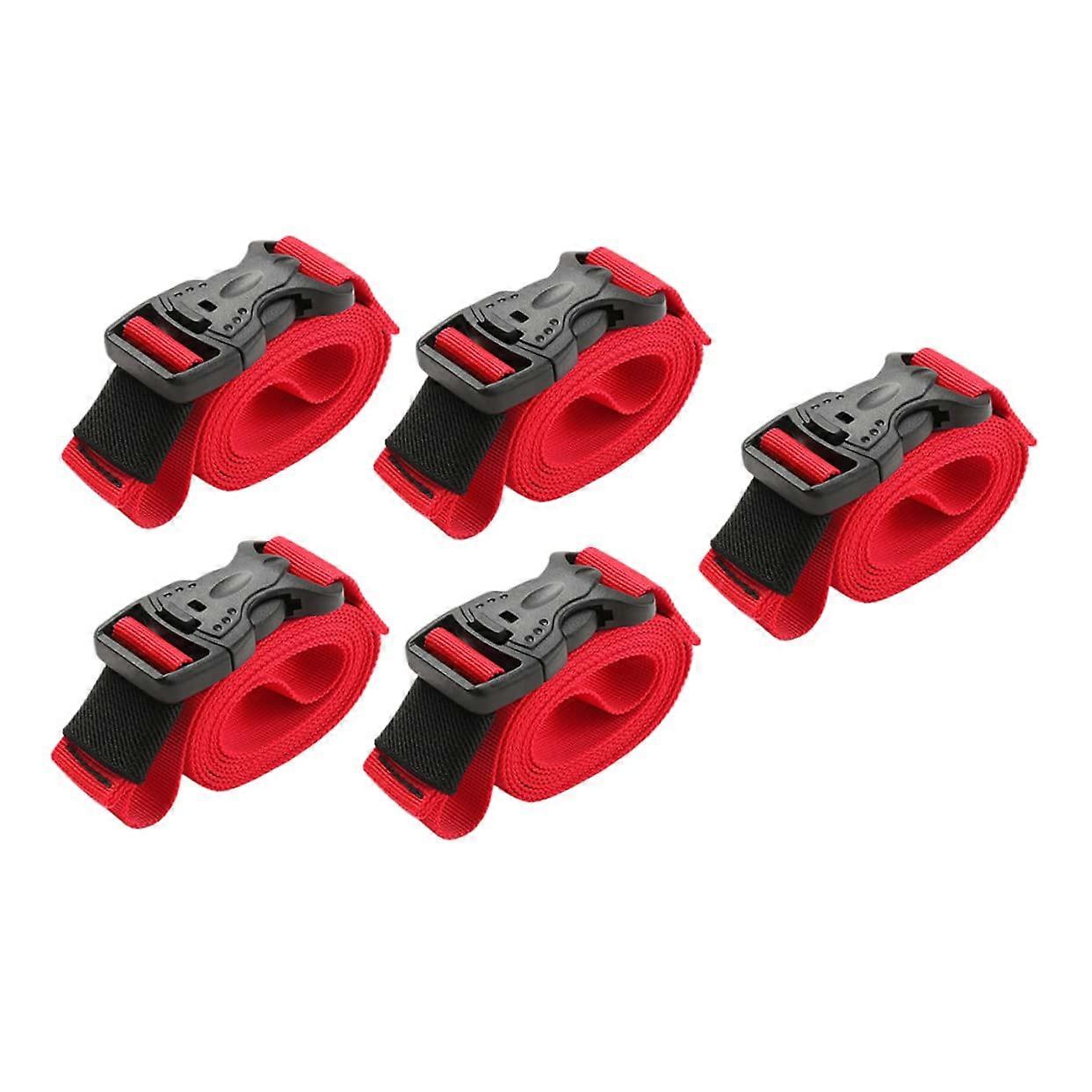 Set Aus 5 Robusten Nylon-spanngurten Mit Schnellverschlussschnalle Zum Transport Von Waren Und Gepäck Im Freien.