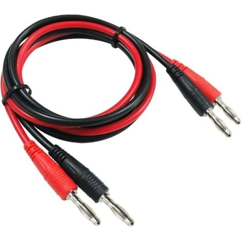 2 Stück P1041 4mm Bananenstecker Auf Bananenstecker Multimeter Elektronisches Testkabel Verlängerungskabel - Rot + Schwarz