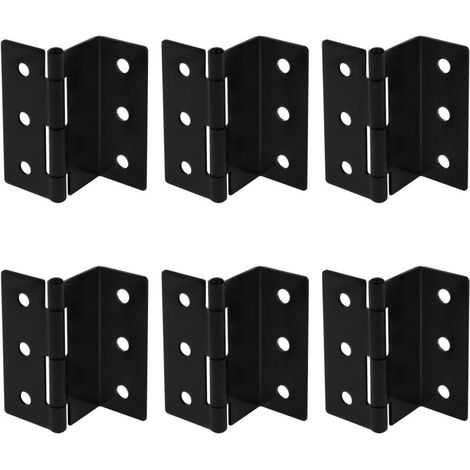 6 Halbflächenscharniere, 76 Mm Lang, Kofferraumscharniere, Versetzte Türscharniere, 1,8 Mm Dick, Halbverdeckende Dreiteilige Retro-stahlrollladenscharniere