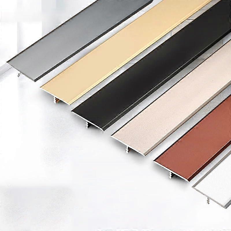 91,4 Cm (36 Zoll) Langes, Mattschwarzes Aluminium-übergangsprofil Mit Glatten Kanten Für Fliesen- Und Laminatböden