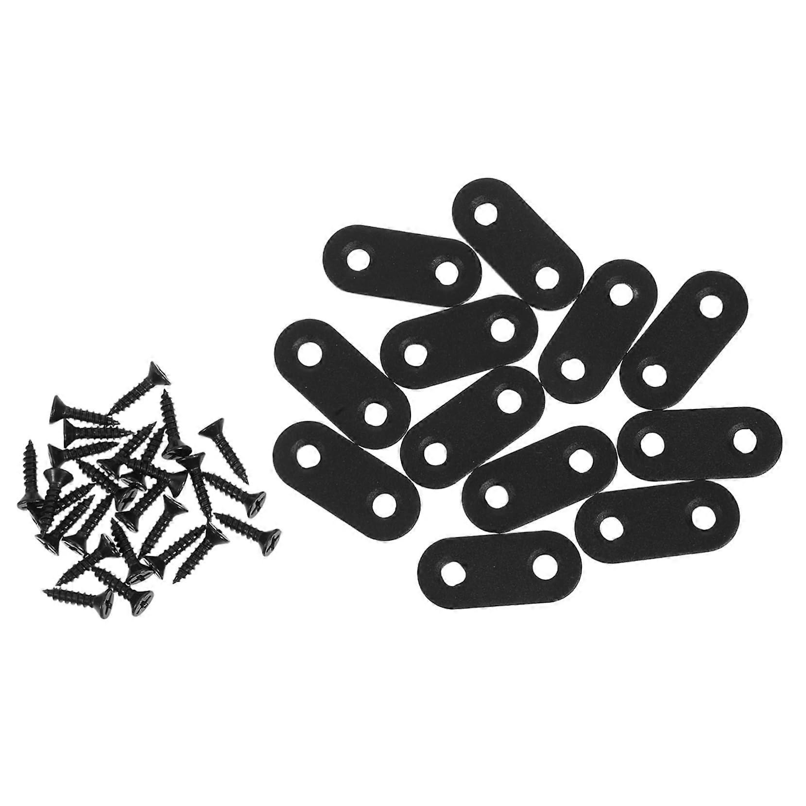 Set Mit 12 Schwarzen Metall-eckwinkeln, Robuste Edelstahl-reparaturplatten Für Holzregale Und -schränke