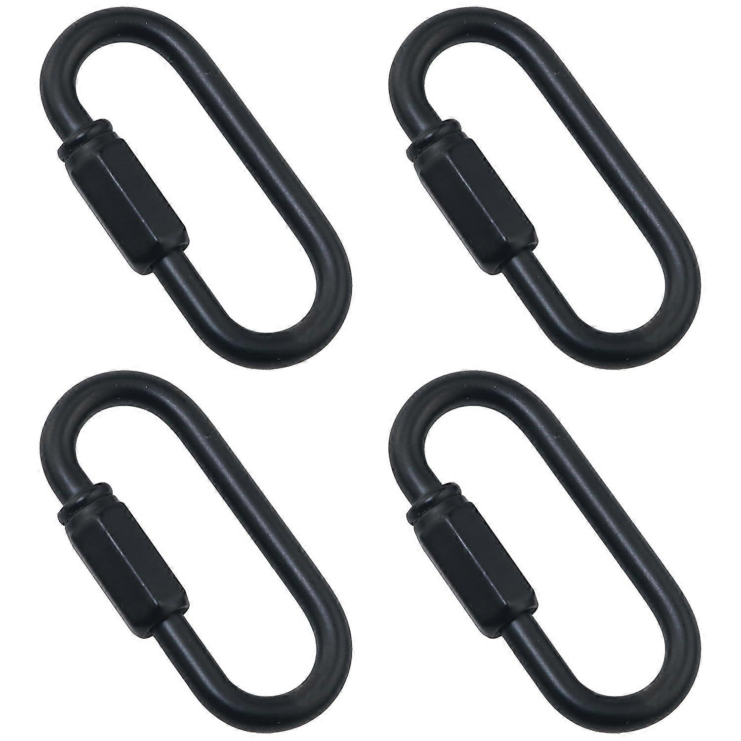 Set Mit 4 Schwarzen Kronleuchter-aufhängeketten, M4-klemmen Aus Kohlenstoffstahl, Korrosionsbeständig, Hohe Tragfähigkeit.