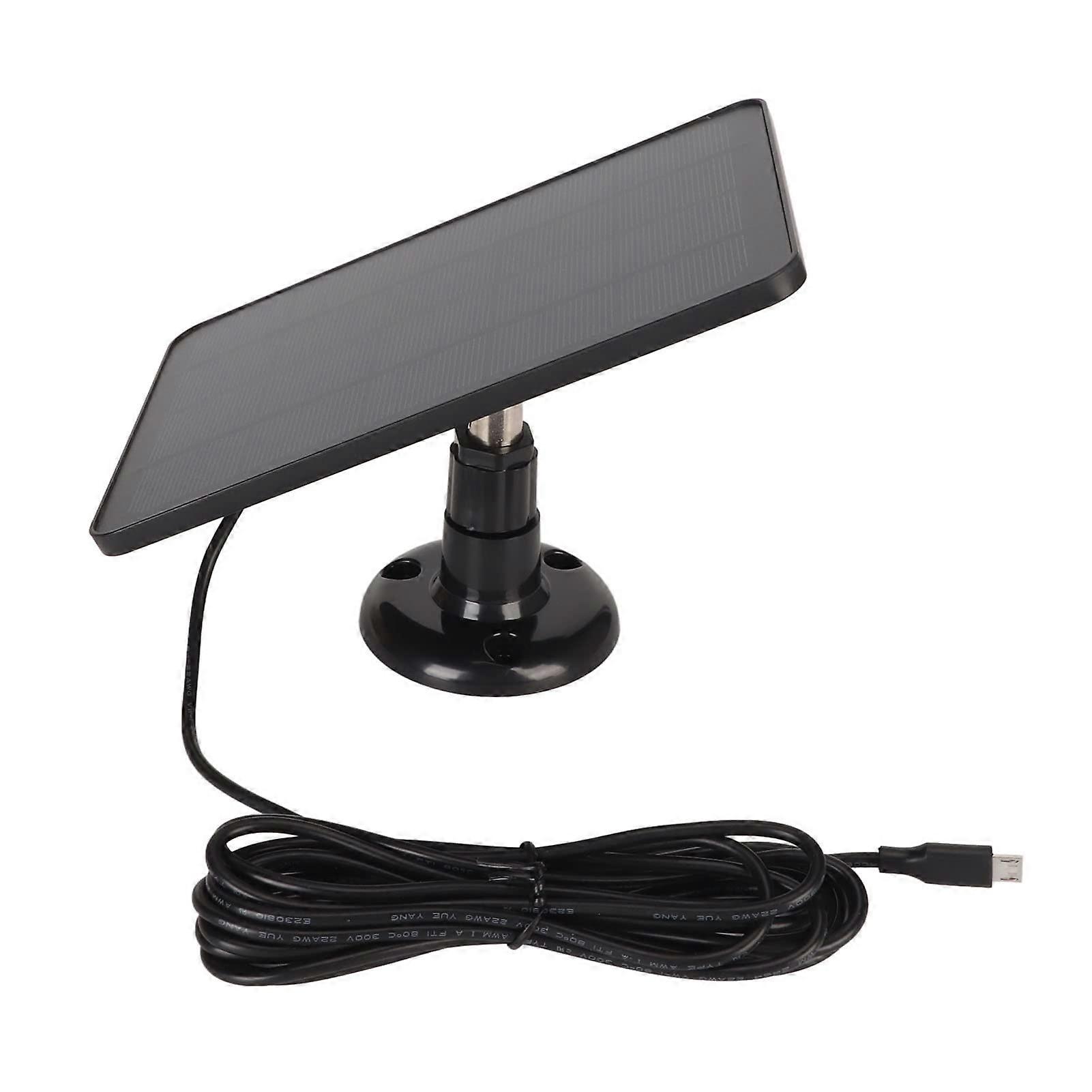 5v 4w Solarpanel Für Überwachungskameras, Wetterfestes Ladegerät, Usb-c, Micro-usb, Schwarz