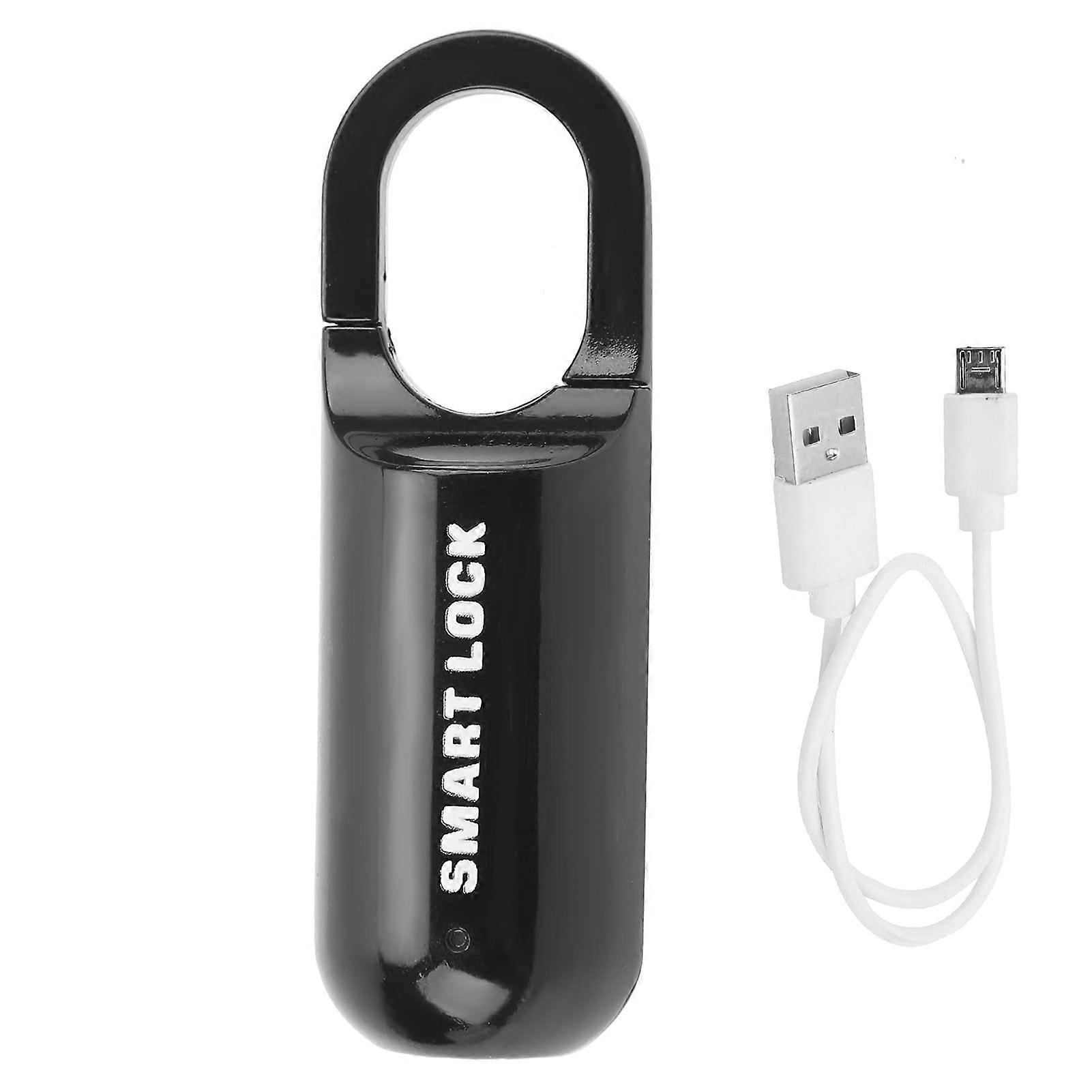 Fingerabdruck-vorhängeschloss, Intelligente Fingerabdruck-entsperrung, Usb-wiederaufladbares Diebstahlsicherungsgerät Für Fitnessstudio, Taschen, Gepäck (schwarz)