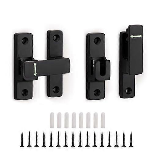 Set Aus 2 Beleuchteten Scheunentorschlössern, Torriegel Aus Zinklegierung, 90/180° Drehung, Korrosionsbeständige Schwarze Beschläge Für Gartenhaus, Garage Oder Badezimmer.