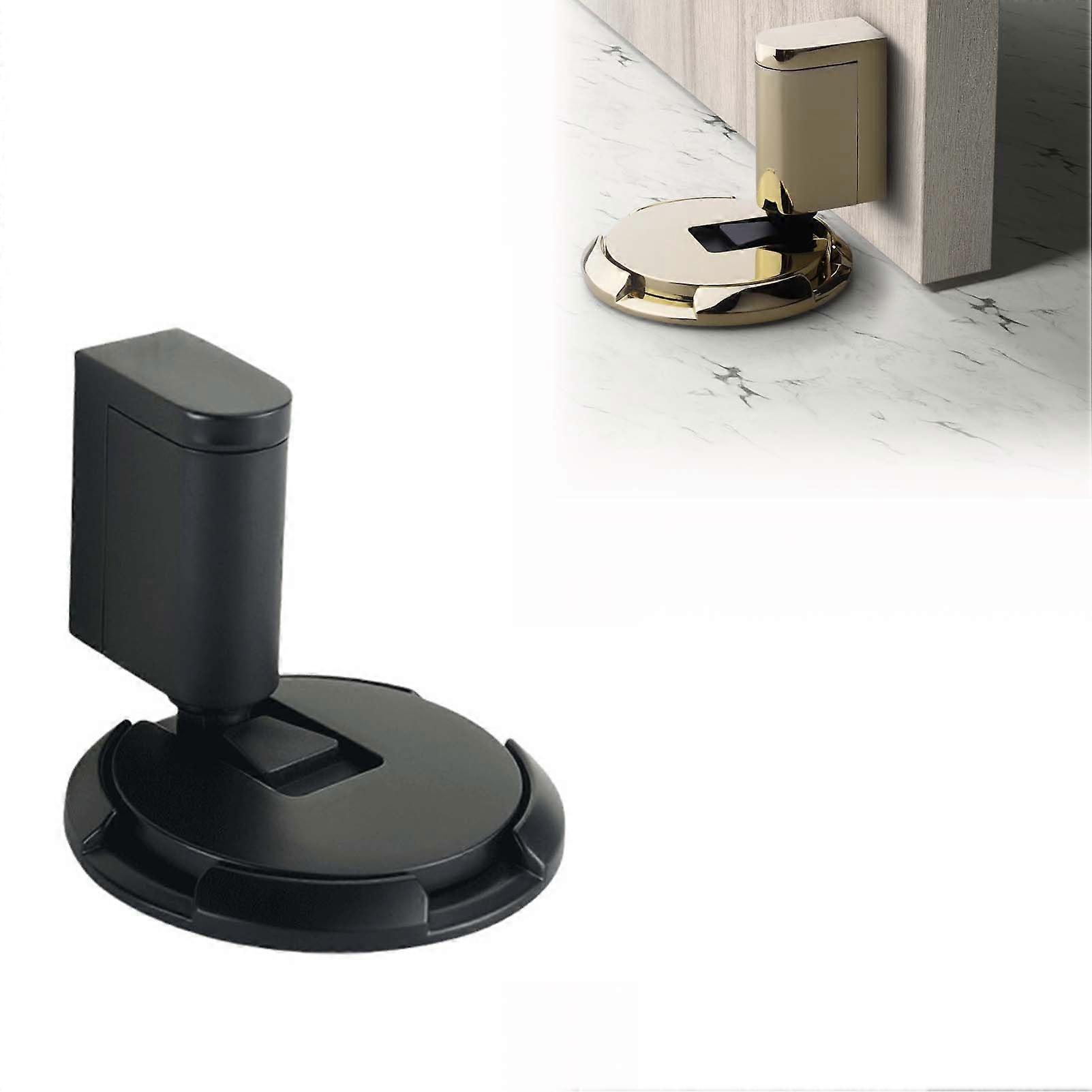 Bodenmontierter Türstopper Mit Einsteckmechanismus, Höhenverstellbar, Geräuschlose Stoßdämpfung, Robuste Aluminiumkonstruktion, Schwarz