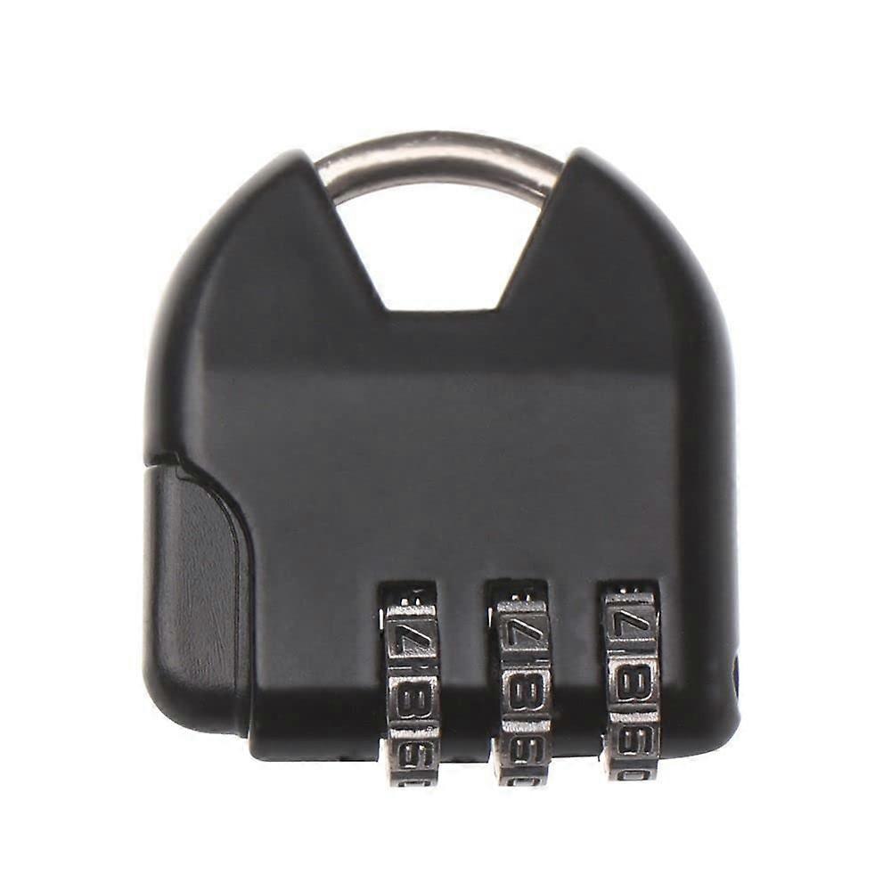 Herzförmiges Zahlenschloss Mit Dreistelligem, Zurücksetzbarem Code, Für Gepäck Und Reisetaschen, Schwarz.