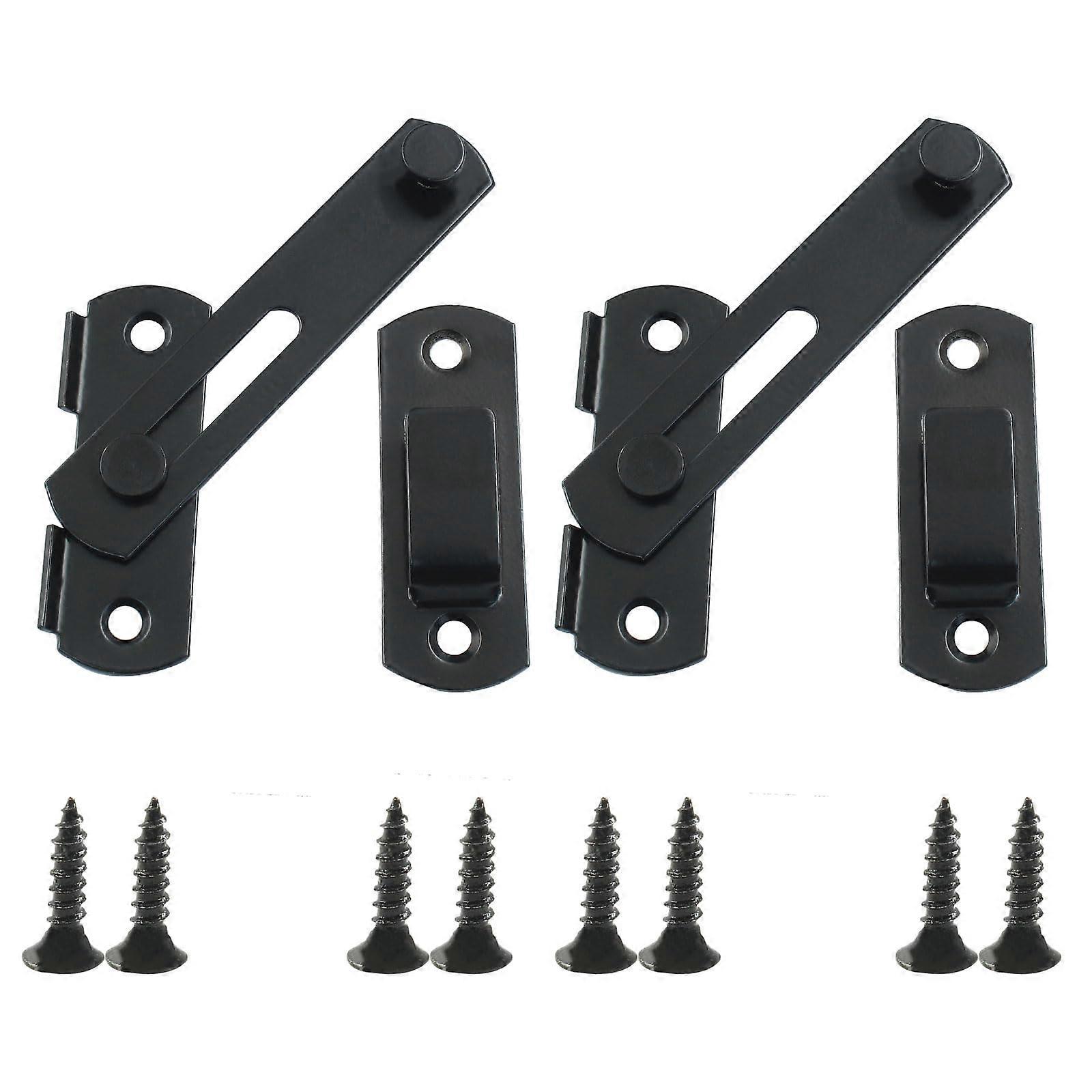 Schwarzer Scheunentürriegel 3,93 X 2,75 Zoll, Schiebetürschloss Aus Edelstahl Für Schrank Und Garderobe