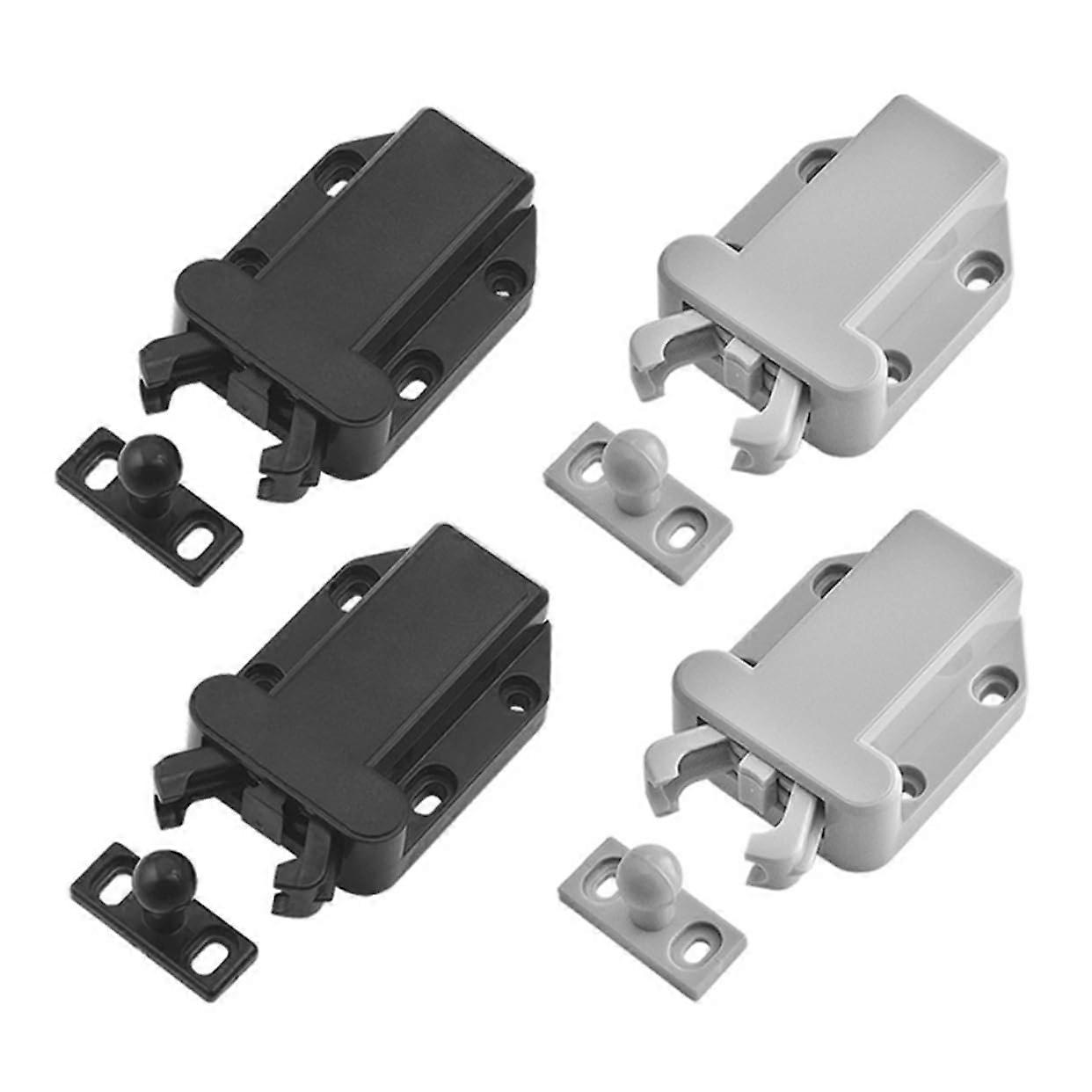 Set Mit 4 Selbstverriegelnden, Per Druck Zu Öffnenden Kunststoffriegeln Für Küchentüren