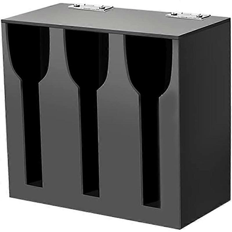 Besteckspender Aus Acryl, Schwarzer 3-fächer-besteckhalter