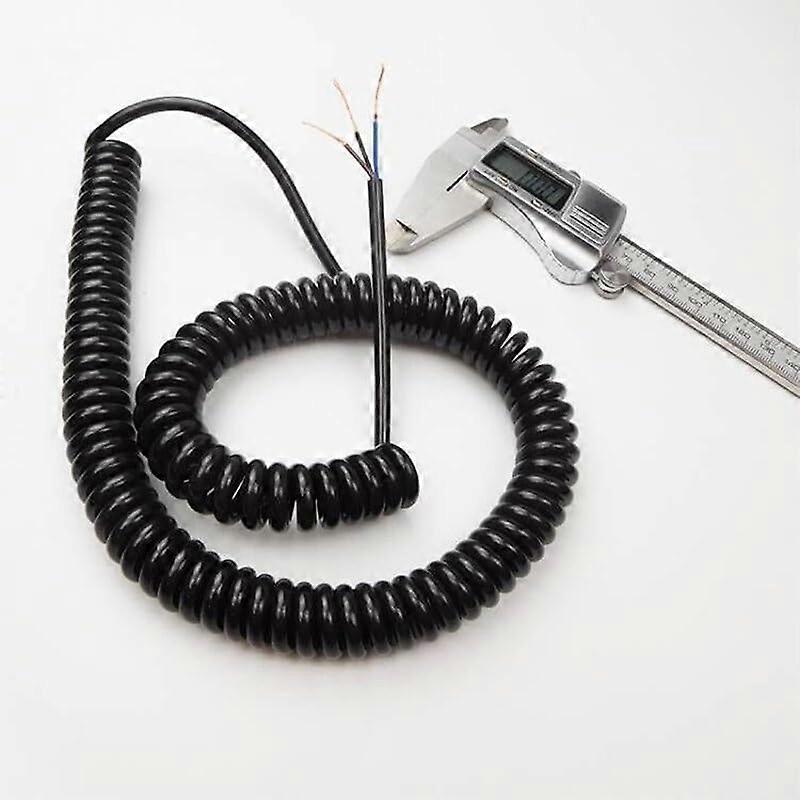 Schwarzes, Dreiadriges, Spiralförmiges Stromkabel (22 Awg), Einziehbar, Flammhemmend Und Flexibel, 1 M