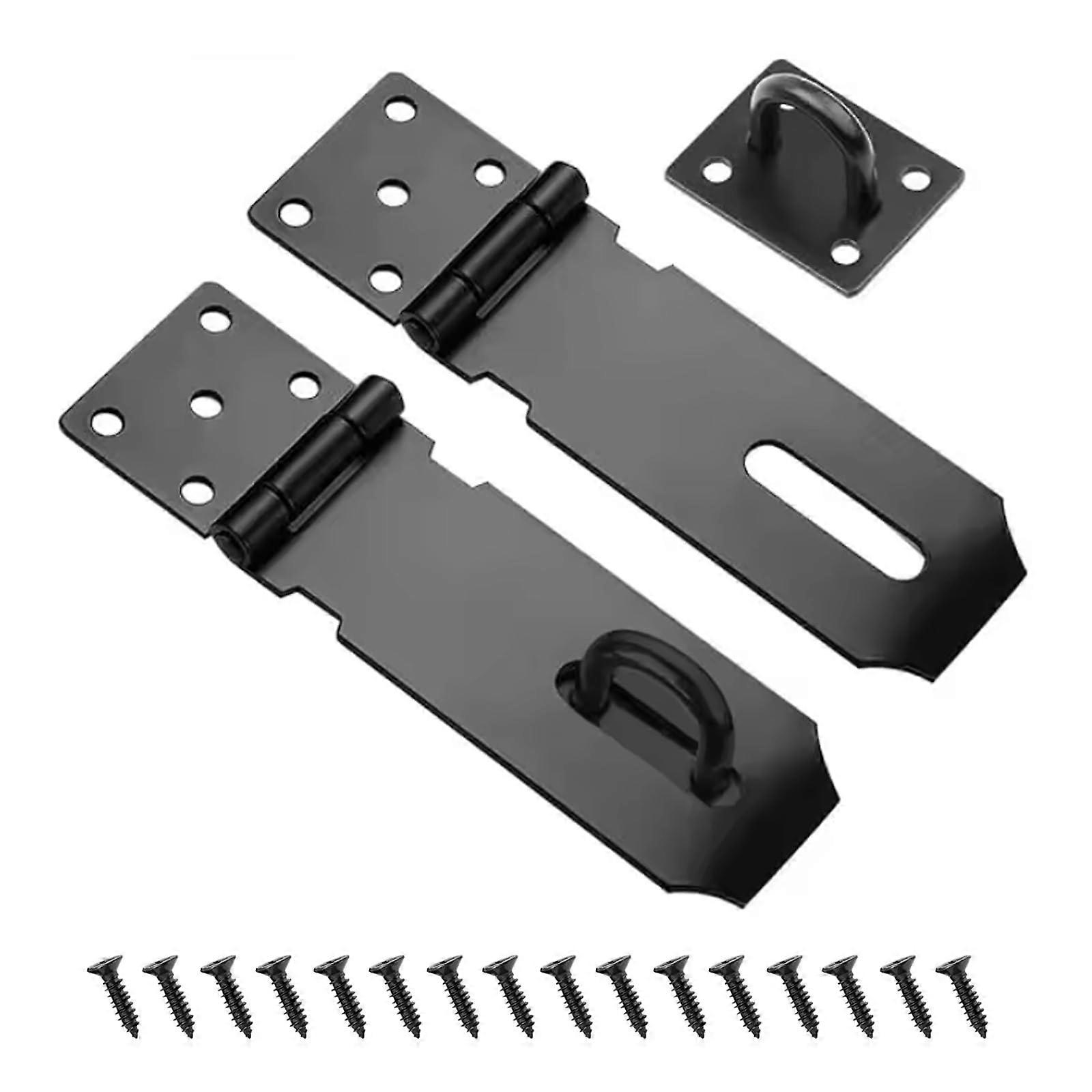 Set Aus 2 Edelstahl-vorhängeschlössern (12,7 Cm/5 Zoll), Robuste Winkelschlösser Für Gartenhäuser, Tore Und Scheunen, Extra Dick, Witterungsbeständig, Schwarze Oberfläche