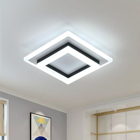 Quadratische 24-w-led-deckenleuchte – Acryl Und Metall – 6000 K Kaltweiß – 1800 Lm Beleuchtung Für Wohnzimmer, Schlafzimmer, Küche, Flur