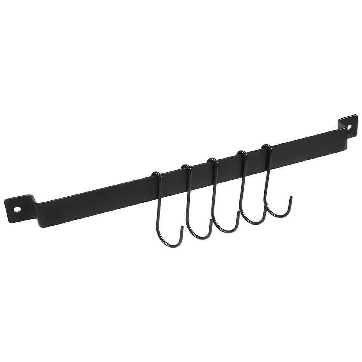 Wandmontiertes Topfregal, 43 Cm, Schwarze Industriestange Mit 10 S-haken