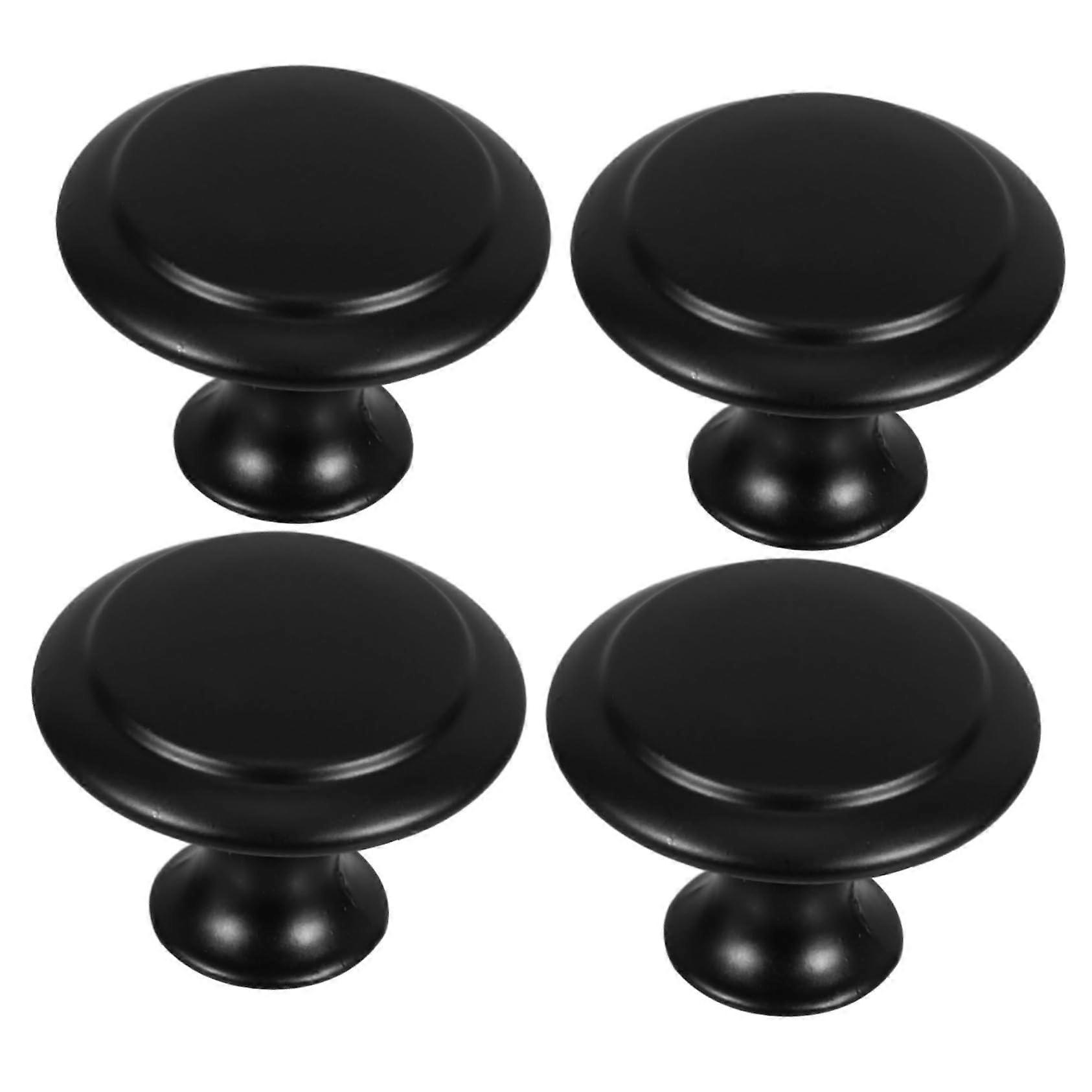 Türknöpfe In Mattschwarz Und Schubladengriffe Aus Edelstahl, Rundes Design Mit Einem Loch Für Moderne Küchen