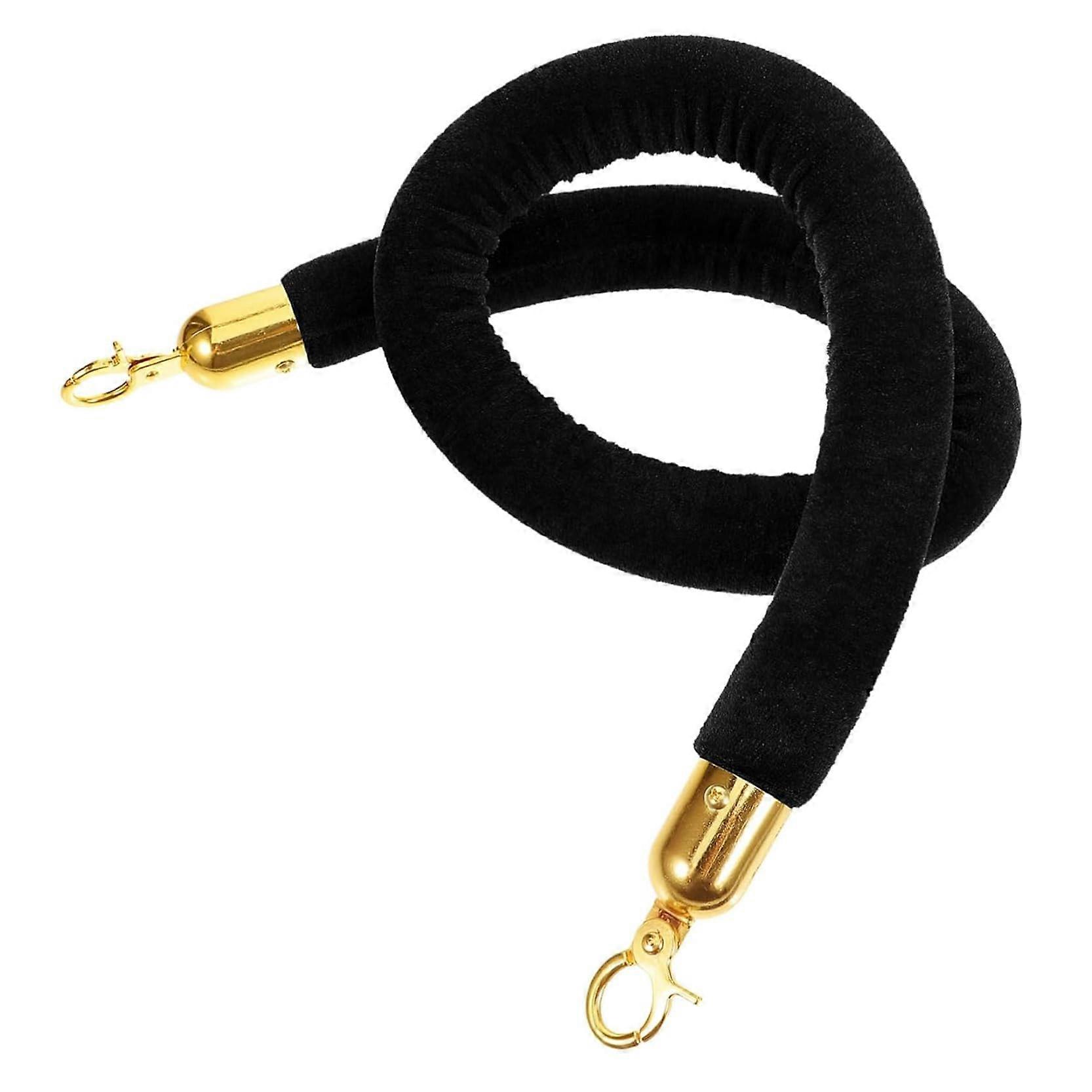 150 Cm Lange, Schwarze Samtstange Mit Goldenen Haken, Elegante Absperrung Zur Besucherlenkung Für Veranstaltungen Und Hotels