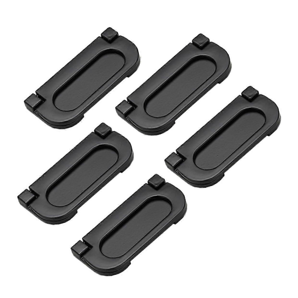 Set Mit 5 Modernen, Ergonomischen Und Einfach Zu Montierenden Schwarzen Schrank- Und Schubladengriffen.
