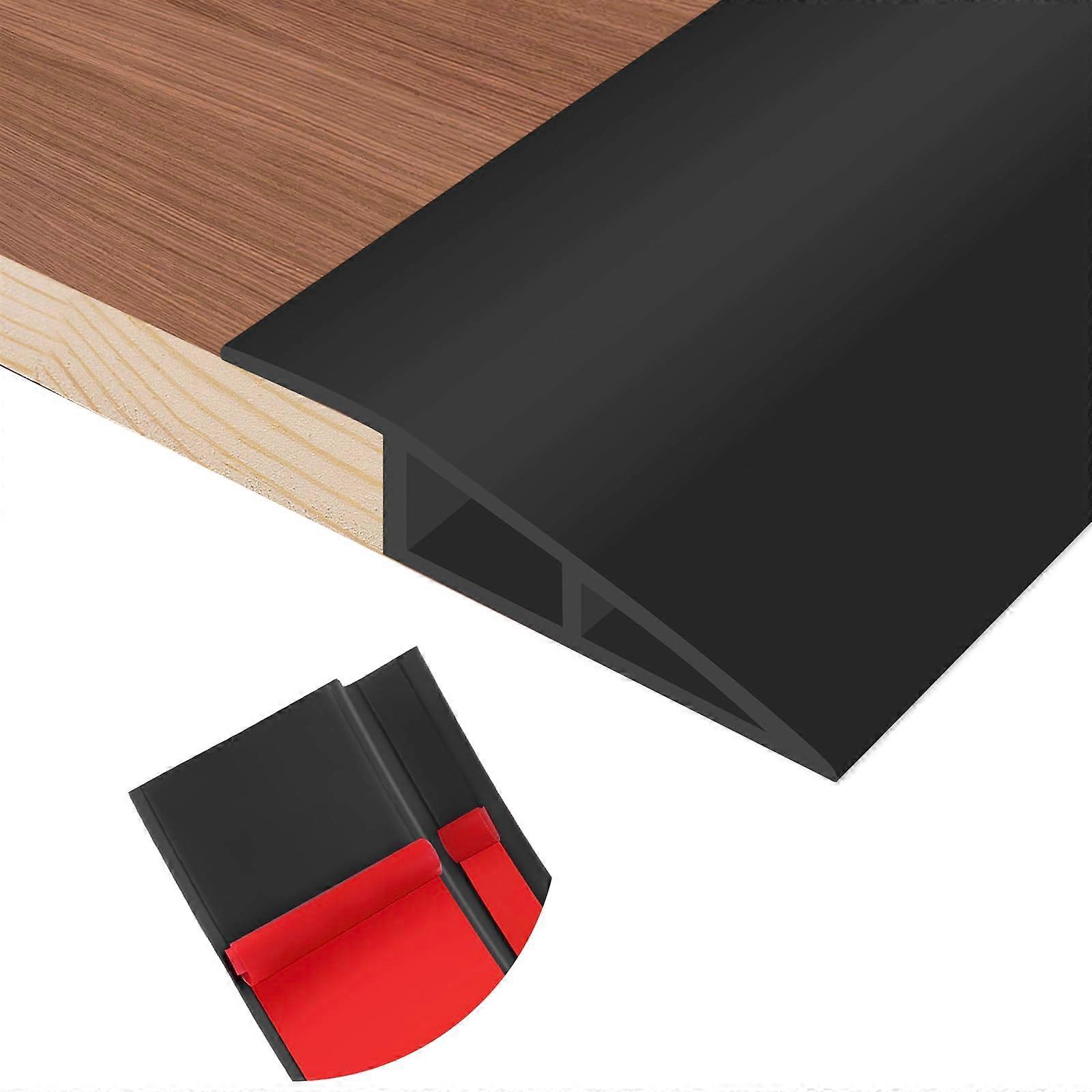 Schwarze, Selbstklebende Vinyl-übergangsleiste Und Türschwelle Für Teppich- Und Laminatböden (3/5'4/5', 3,3 Ft)