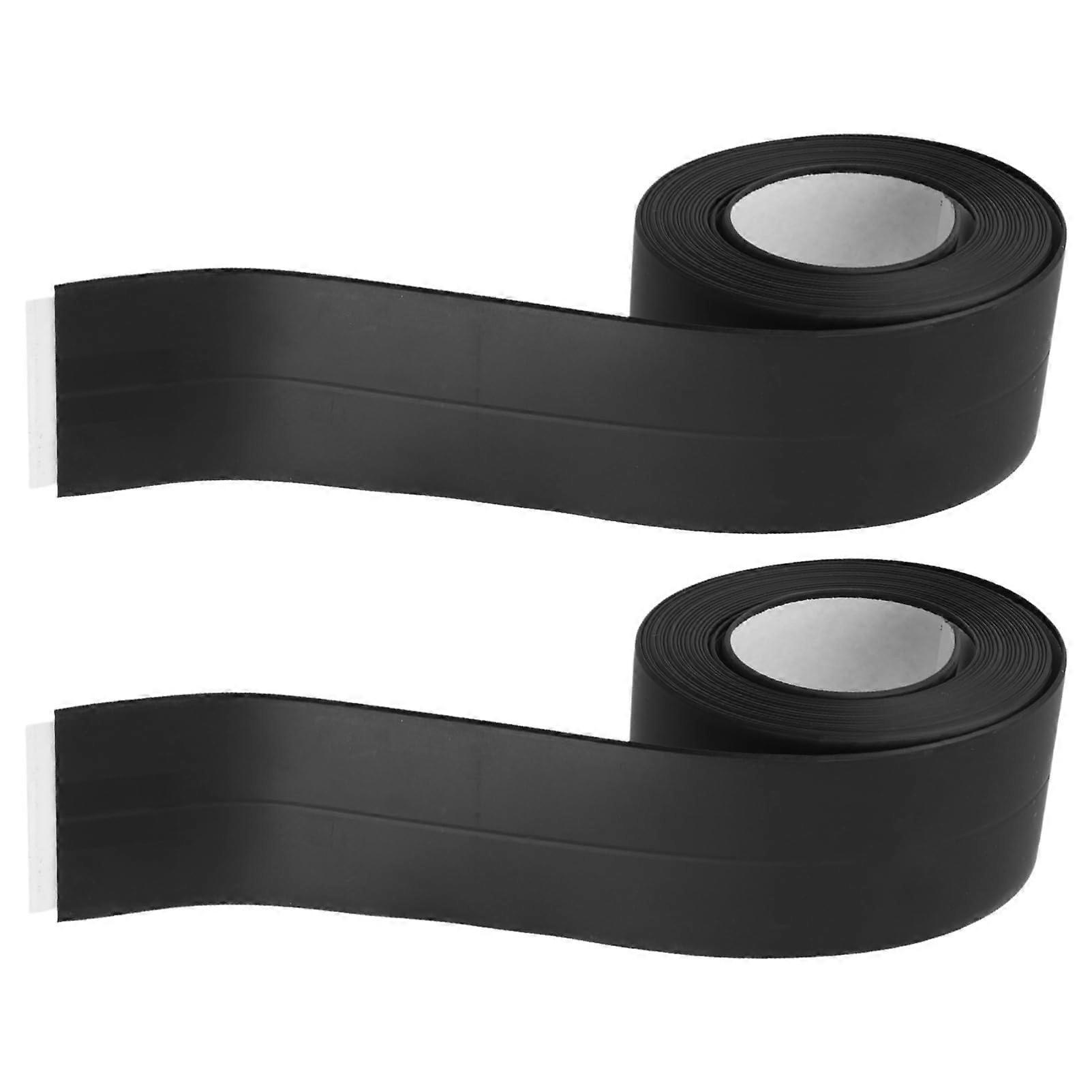 Set Mit 2 Selbstklebenden Schwarzen Dichtungsstreifen Für Badezimmer-, Küchen- Und Badewannen-waschbeckenränder