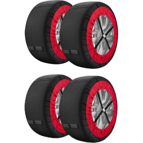 Set Mit 4 Traktionsmanschetten Für Reifen Der Größe S – Extrem Leises Textil – Einfache Montage – Optimaler Grip Auf Schneebedeckten Straßen