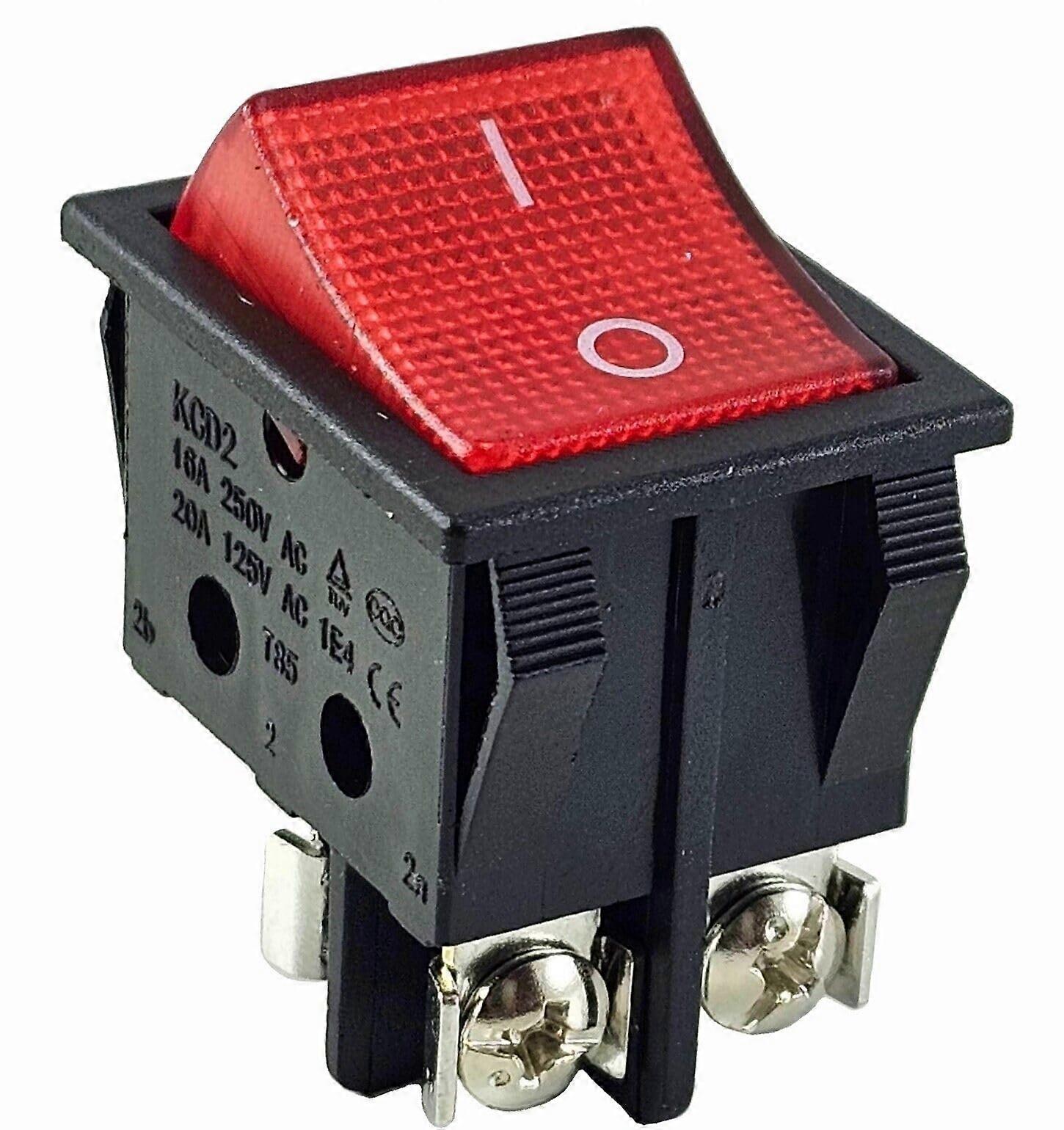16a 250v Led-beleuchteter Ein/aus-wippschalter (dpst), Einbauversion, Schnappverschluss Mit Schraubklemmen