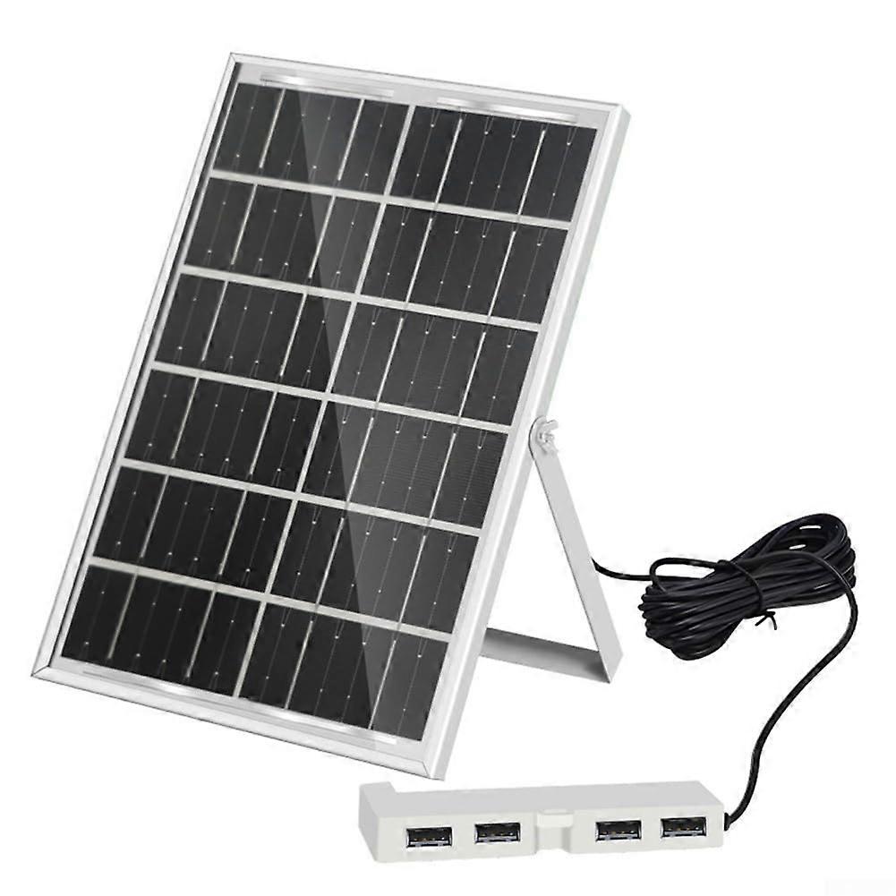 Tragbares 6w 5v Solarladegerät Mit 4 Usb-anschlüssen, Schnelllade-solar-powerbank Für Camping