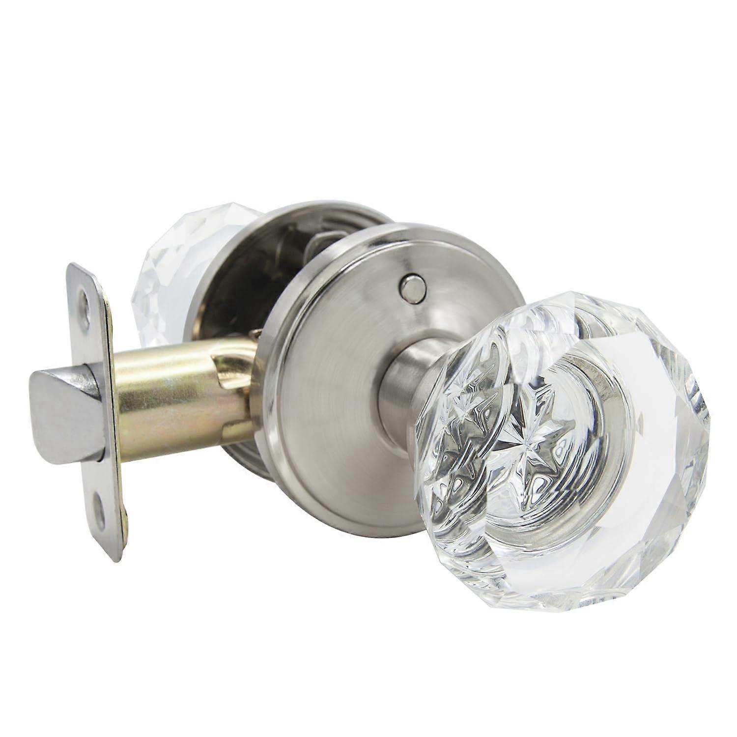 Türgriff Aus Massivem Glas, Oberfläche In Satiniertem Nickel, Modernes Design, Für Den Innenbereich, Sicherheitsschloss (separat Erhältlich)