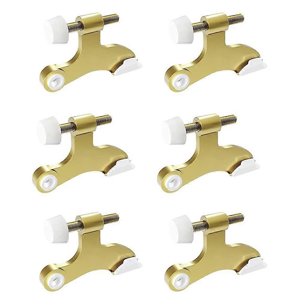 Set Mit 6 Verstellbaren Türstoppern Mit Scharnier, Goldfarben, Robust, Mit Gummistoßdämpfer Zum Schutz Der Wand.