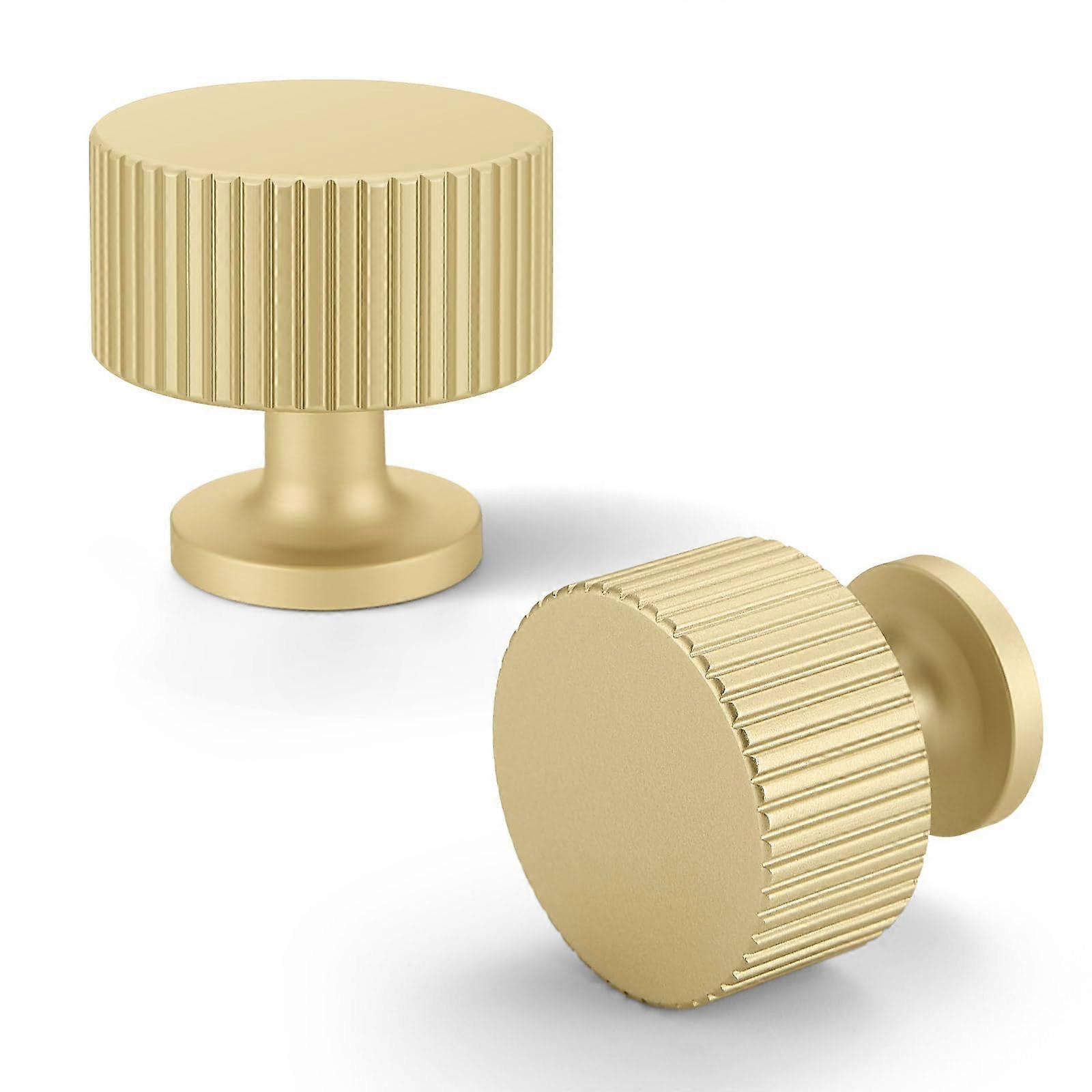 Set Mit 6 Modernen, Goldfarbenen Türknöpfen Für Küchenschränke Und Kommodenschubladen, Rund, Rostbeständig