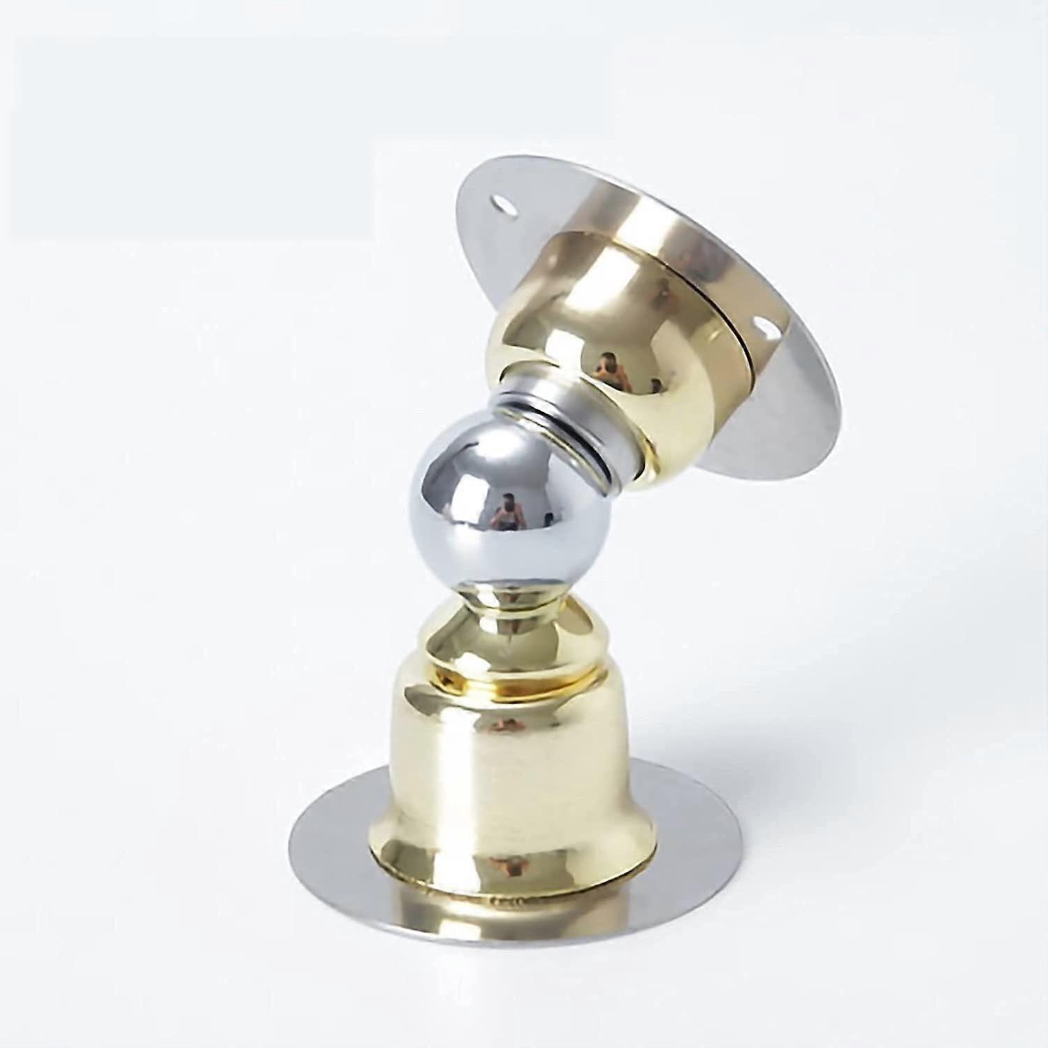 Magnetischer Türstopper, Der Ohne Bohren Hergestellt Werden Kann, Aus Edelstahl, Mit Doppelseitigem Klebeband Und Geräuschloser Arretierung, Goldfarben.