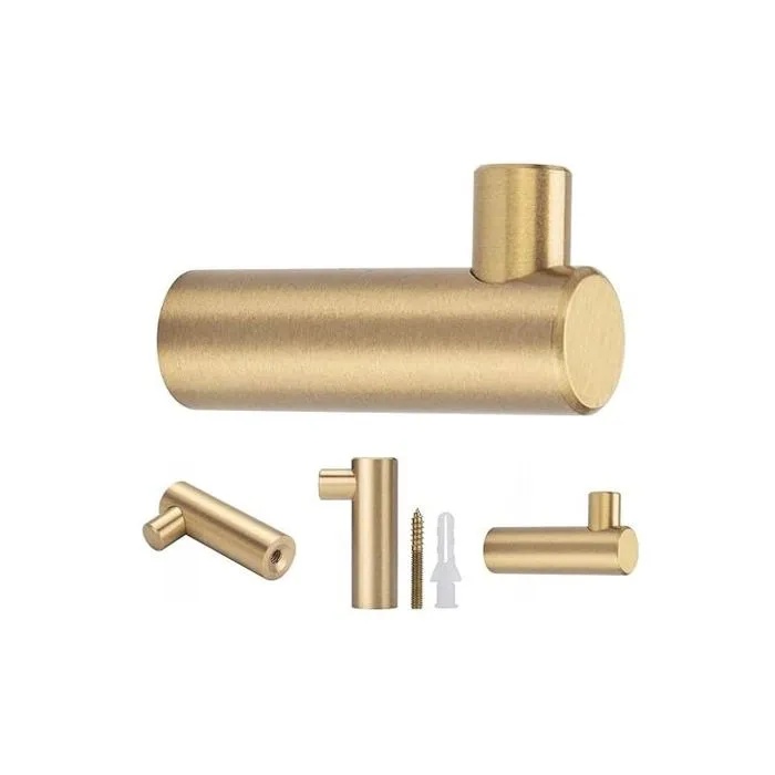 Set Mit 4 Wandhaken Aus Gebürstetem Messing, 38 Mm X 12 Mm, Handtuchhaken, Garderobenhaken Für Badezimmer, Odipie