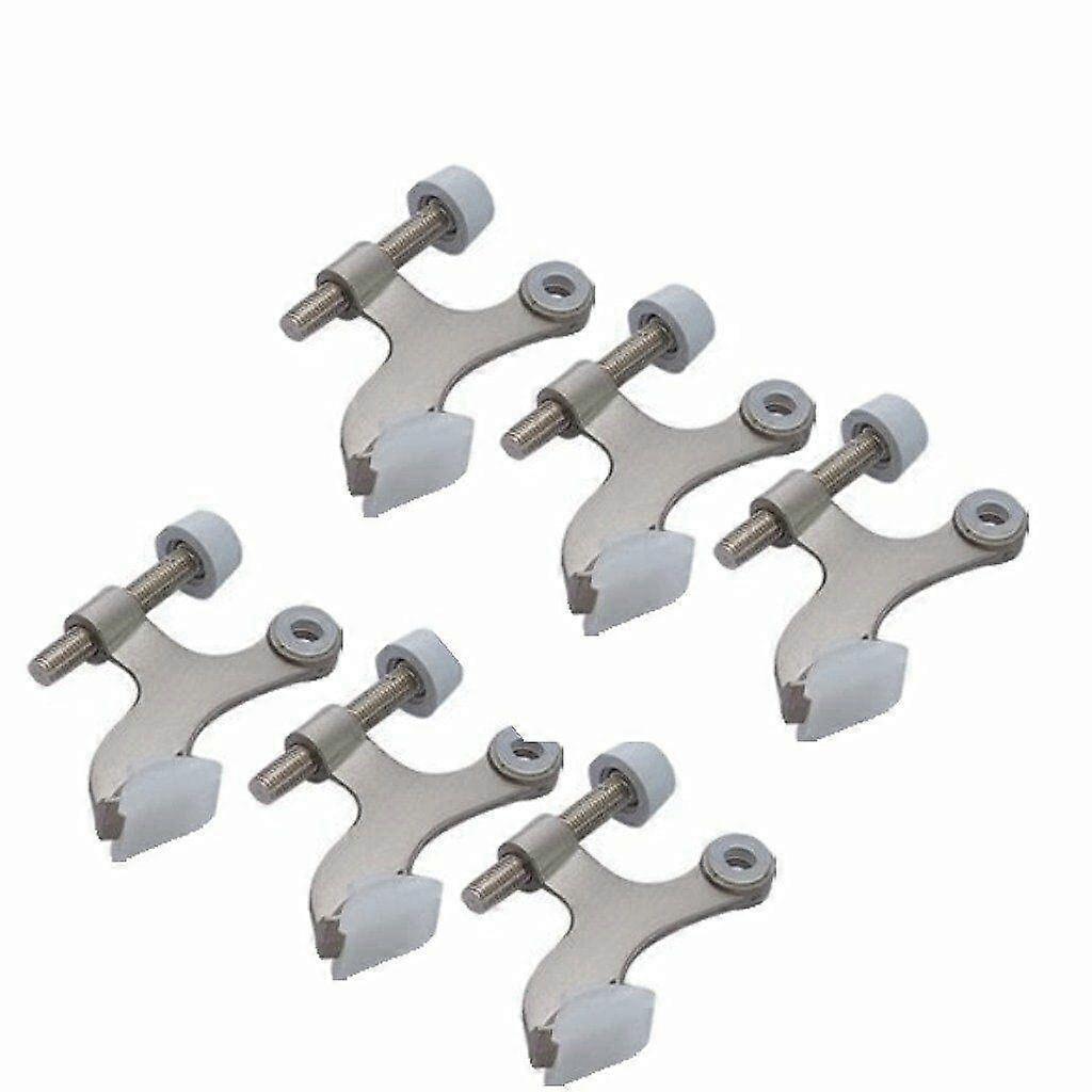 Set Mit 6 Türstoppern Aus Satiniertem Nickel Mit Geräuschdämpfender Spitze Und Wandschutz