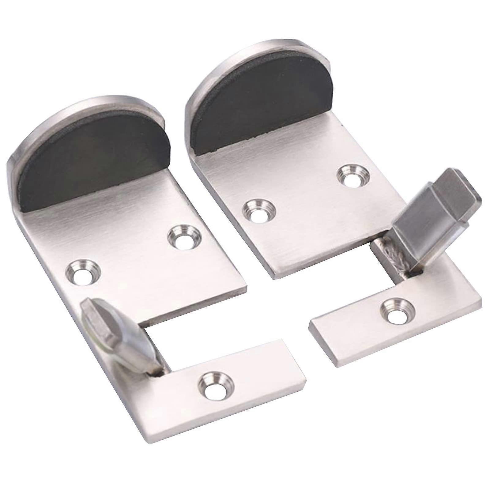 Set Mit 2 Türstoppern Aus Edelstahl (90 Mm), Robuste Türstopper Mit Unsichtbarer Befestigung Und Gummipuffer Für Zuhause Und Büro
