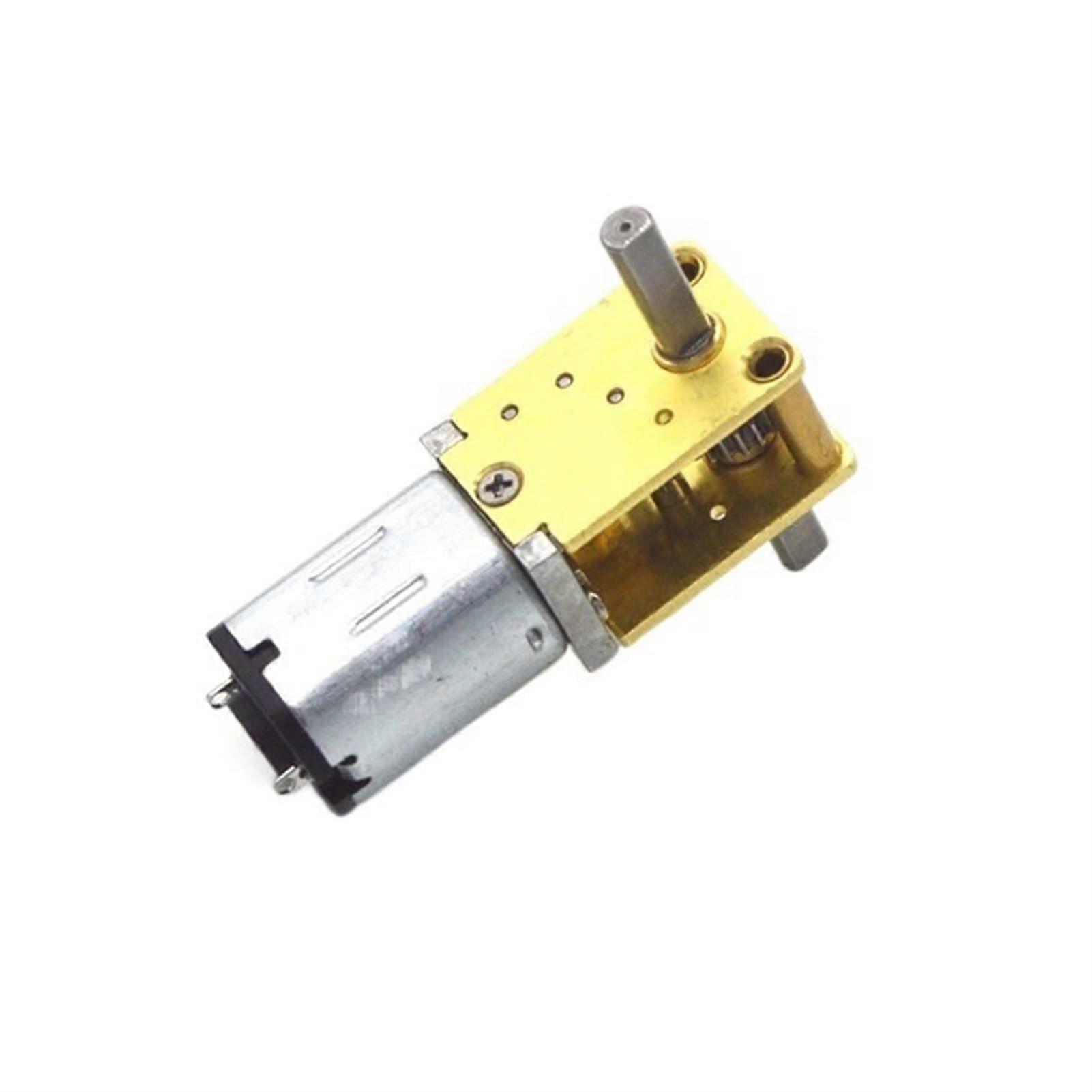 N20 Schneckengetriebemotor, 12v Mikromotor, Geräuscharm, Doppelwelle, Ganzmetall, Für Intelligente Automobilrobotik