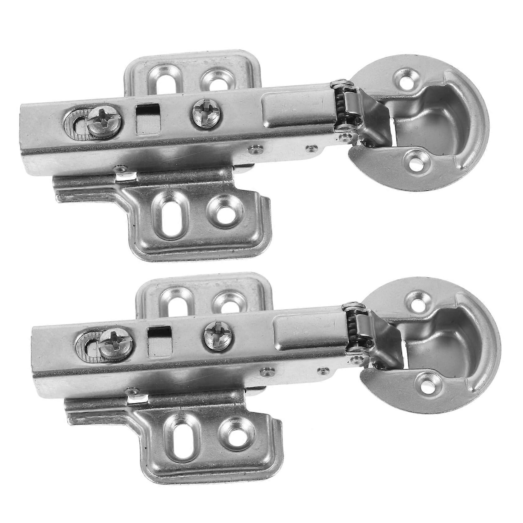 Set Mit 2 Robusten, Sanft Schließenden Küchentürscharnieren Aus Edelstahl Mit Hydraulischem Dämpfer. Einfache Montage.